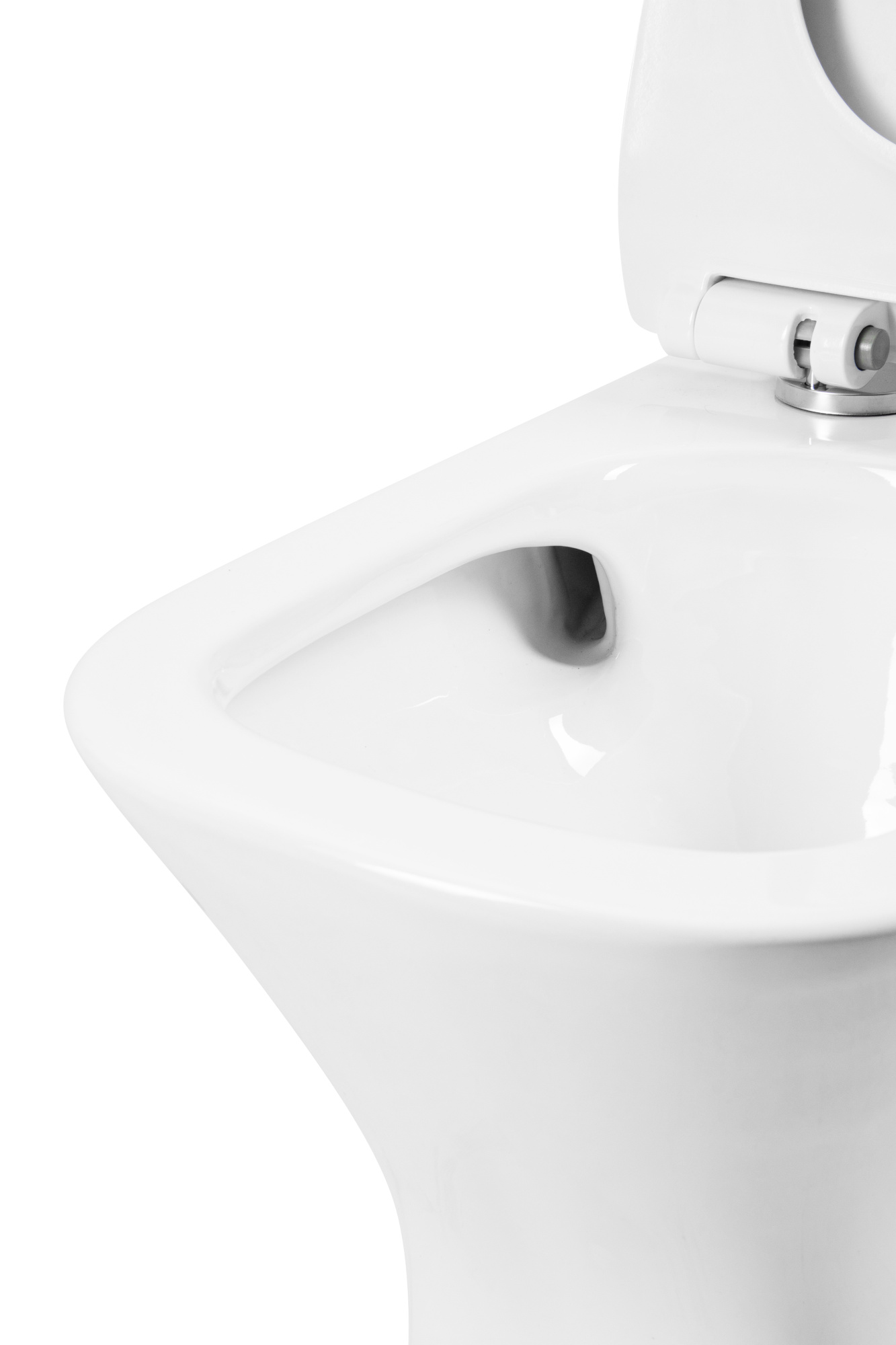 Унитаз-компакт EG307T безободковый круговой смыв, сиденье тонкое ДП, крепления, арматура, горизонтальный выпуск (T2335)