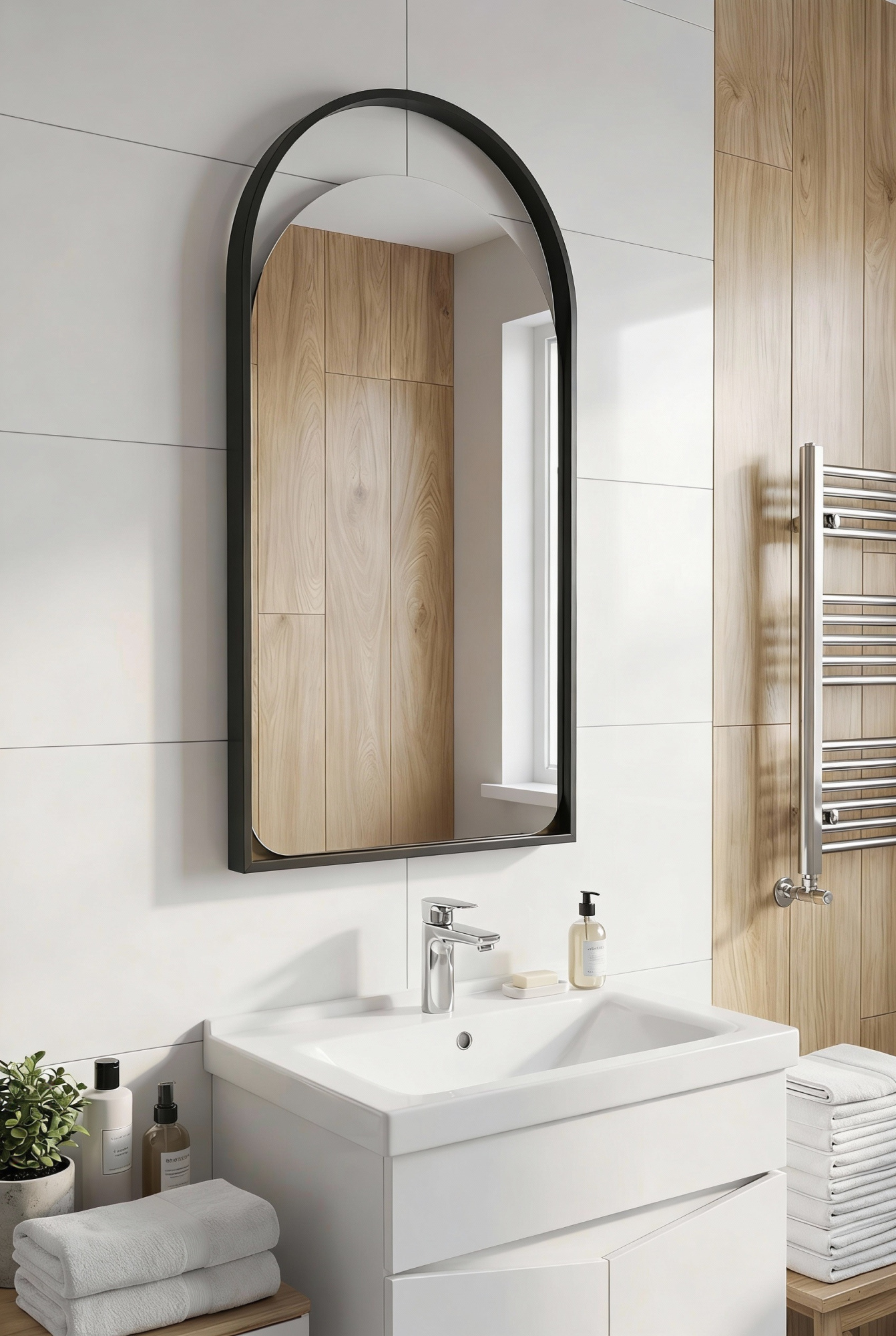 Зеркало Hanna 500х1000 (металлическая рама, цвет графит)