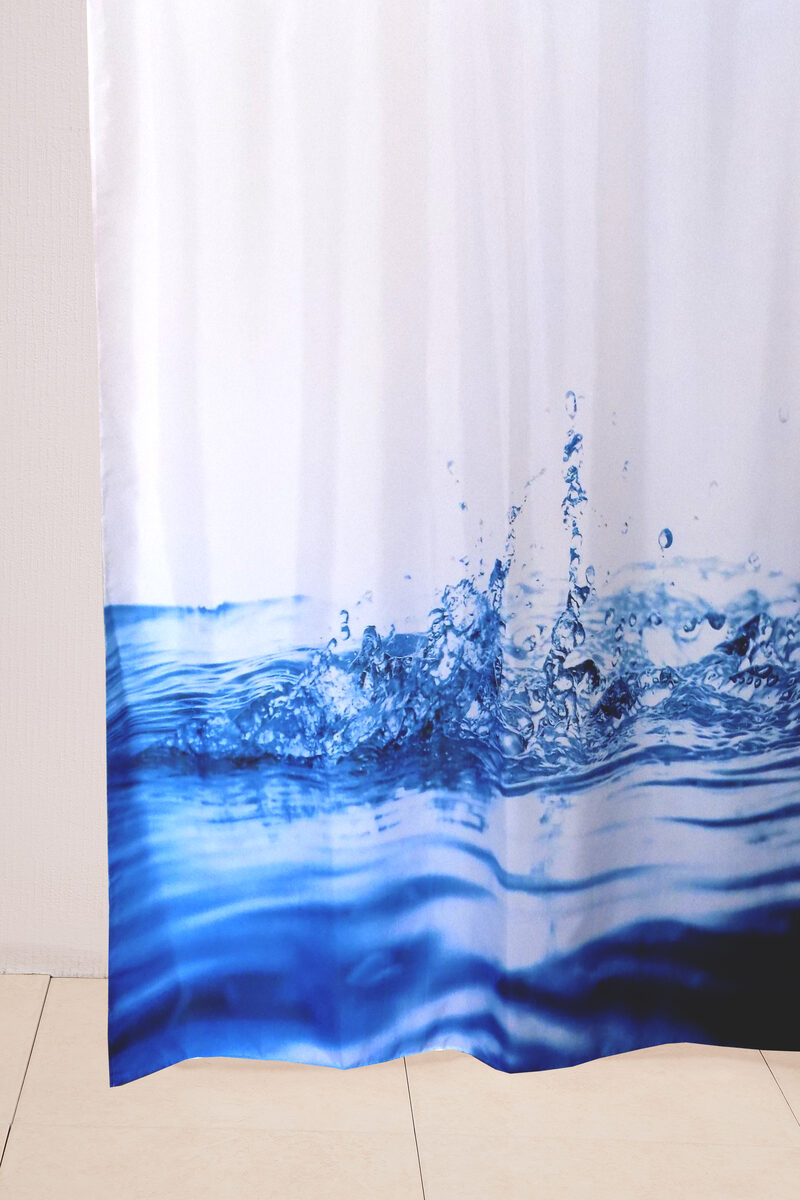 Т Штора д/ванной полиэстер WS-817 (капля) 180х200 12 колец*