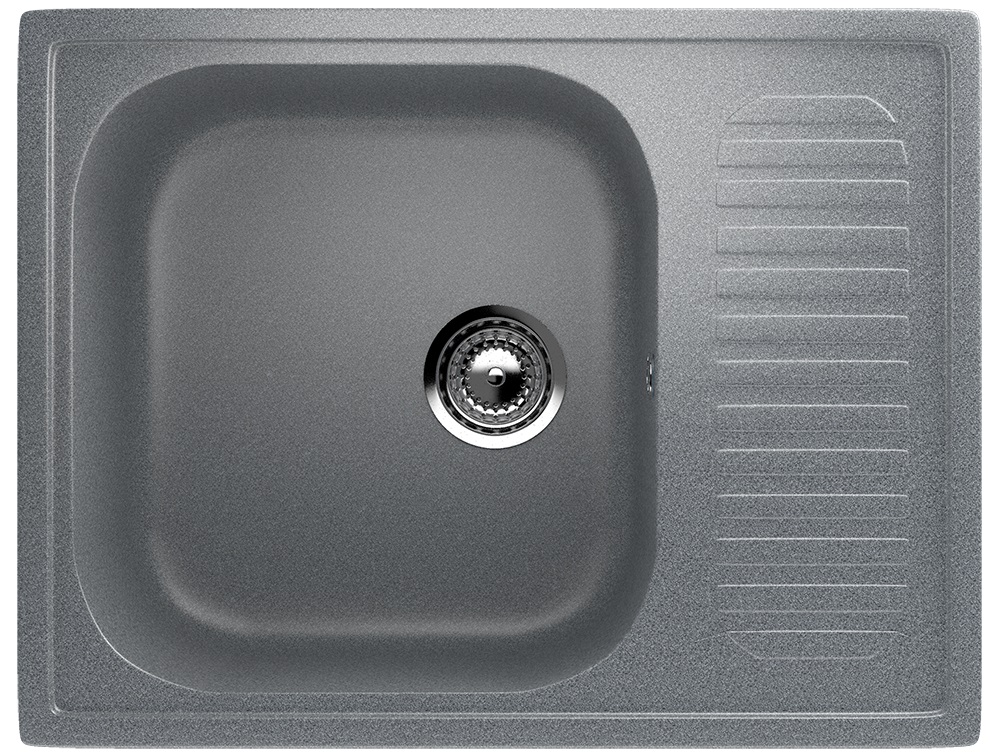 Мойка композит.Ulgran U-202 ПРЯМОУГОЛЬНАЯ 309 темно-серый 640*490*210  с сифоном