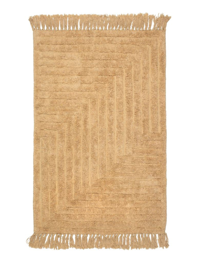 Ковер Zenfort "Прованс Зигзаг" с кистями, хлопок, 50х80см, бежевый