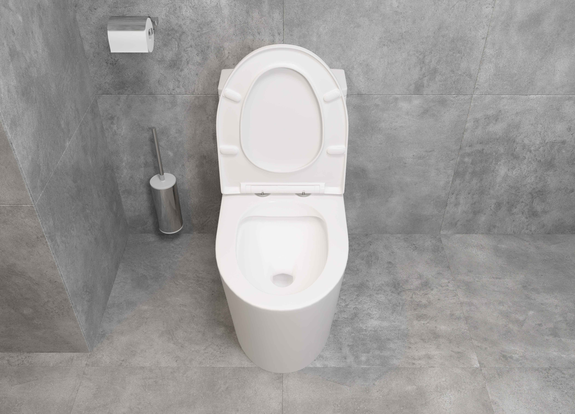 Унитаз-моноблок 5003 безободковый, сиденье тонкое ДП, арматура (с гофрой и подводкой)