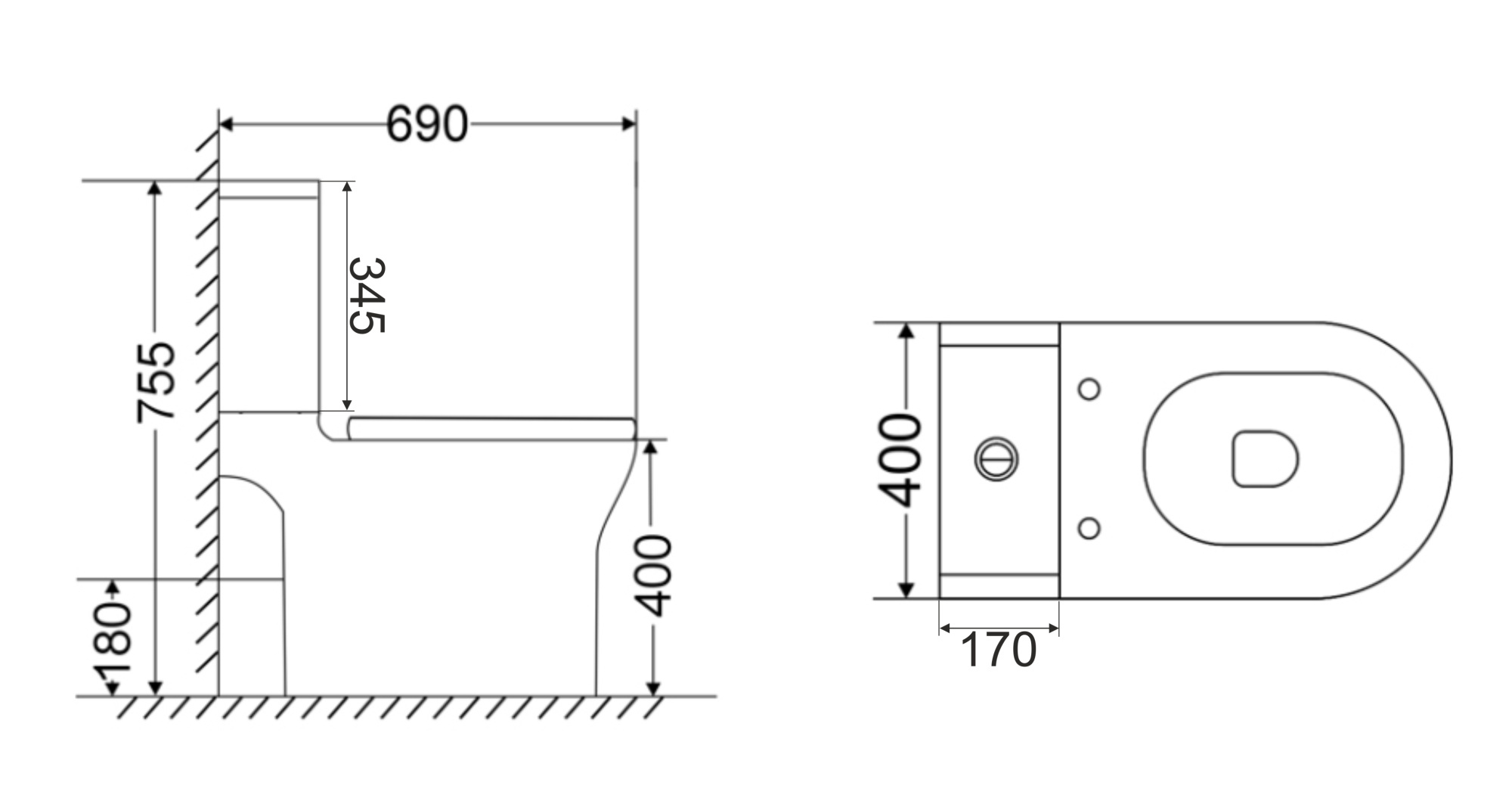 Унитаз-компакт EG315T безободковый круговой смыв, сиденье ДП, крепления, арматура, горизонтальный выпуск