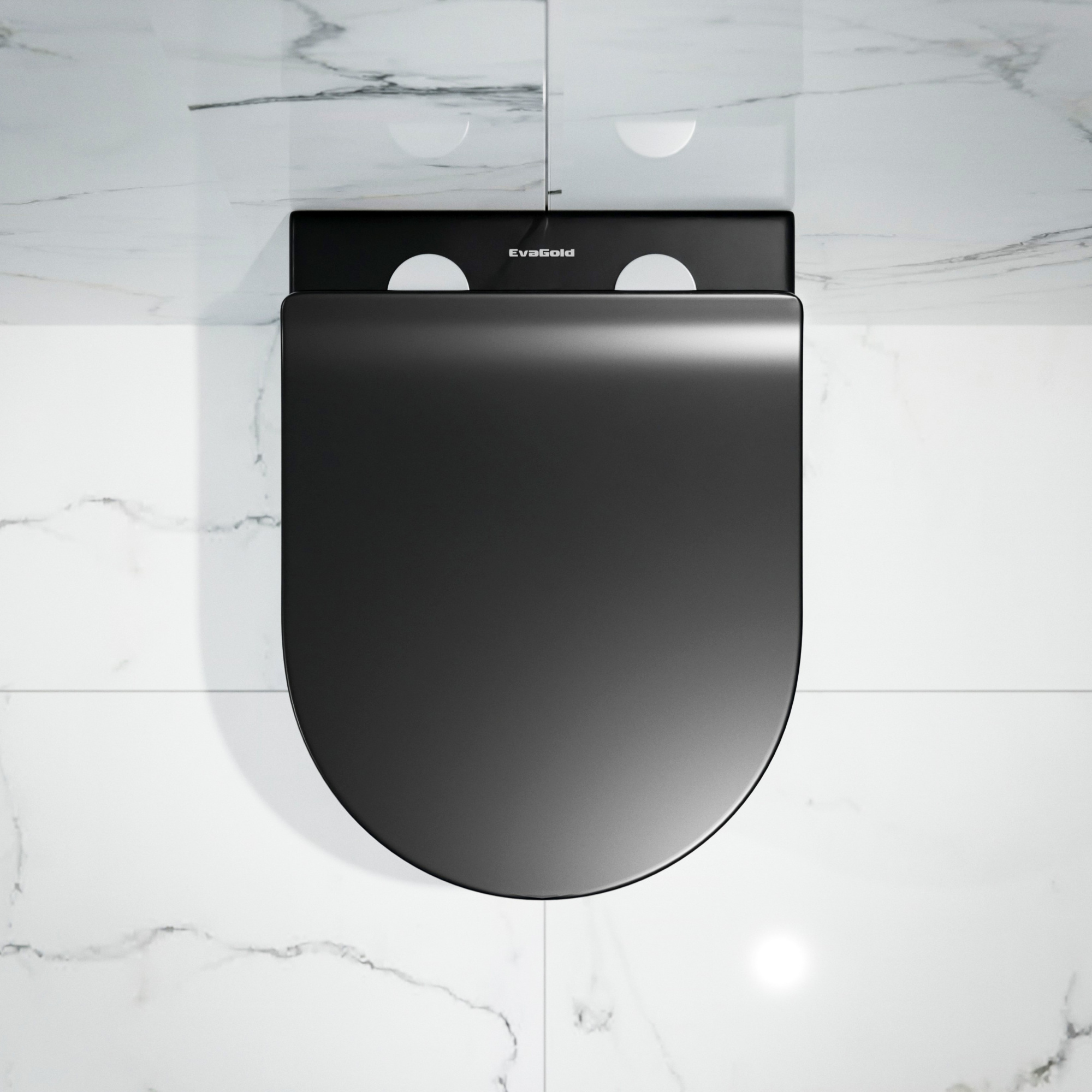 Унитаз подвесной K703BM черный матовый безободковый, сиденье тонкое ДП, крепления