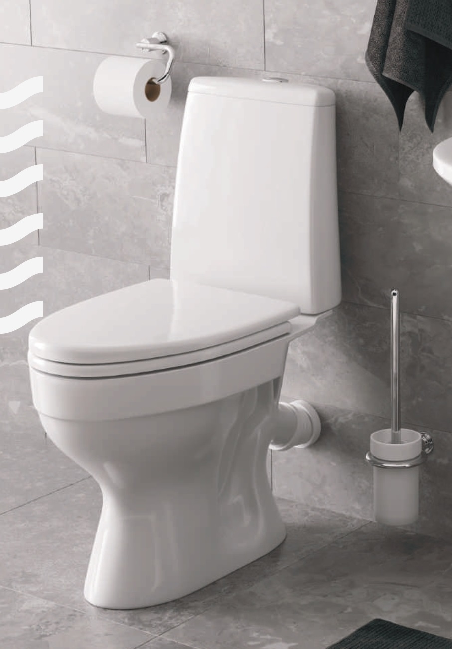 Унитаз-компакт "Логос" GESSO  кос.выпуск, ниж. подвод,2 уров. арматура, сид. полипропилен с микролифтом