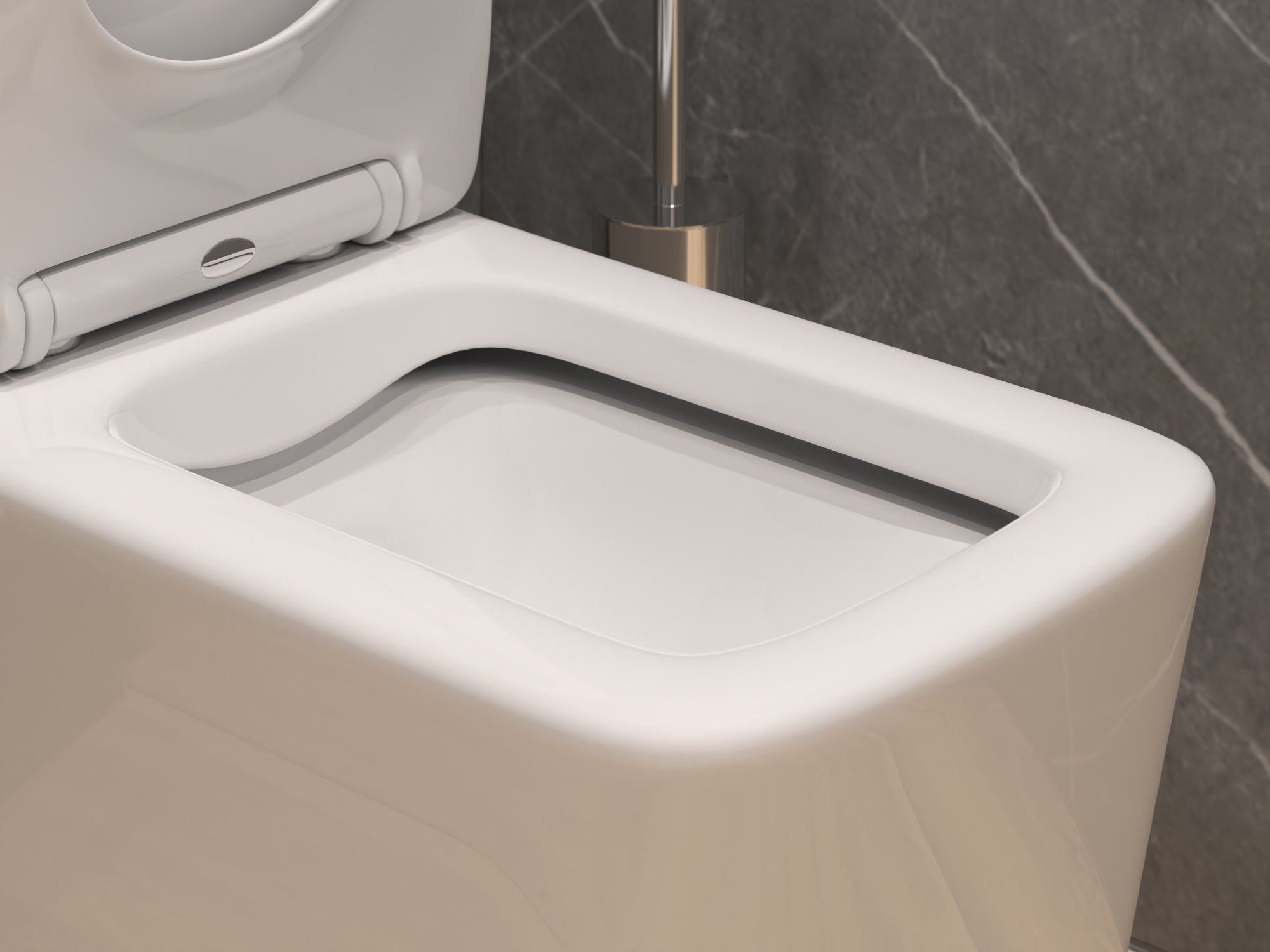 Унитаз-моноблок SM9616 безободковый, сиденье тонкое ДП, арматура (с гофрой и подводкой)