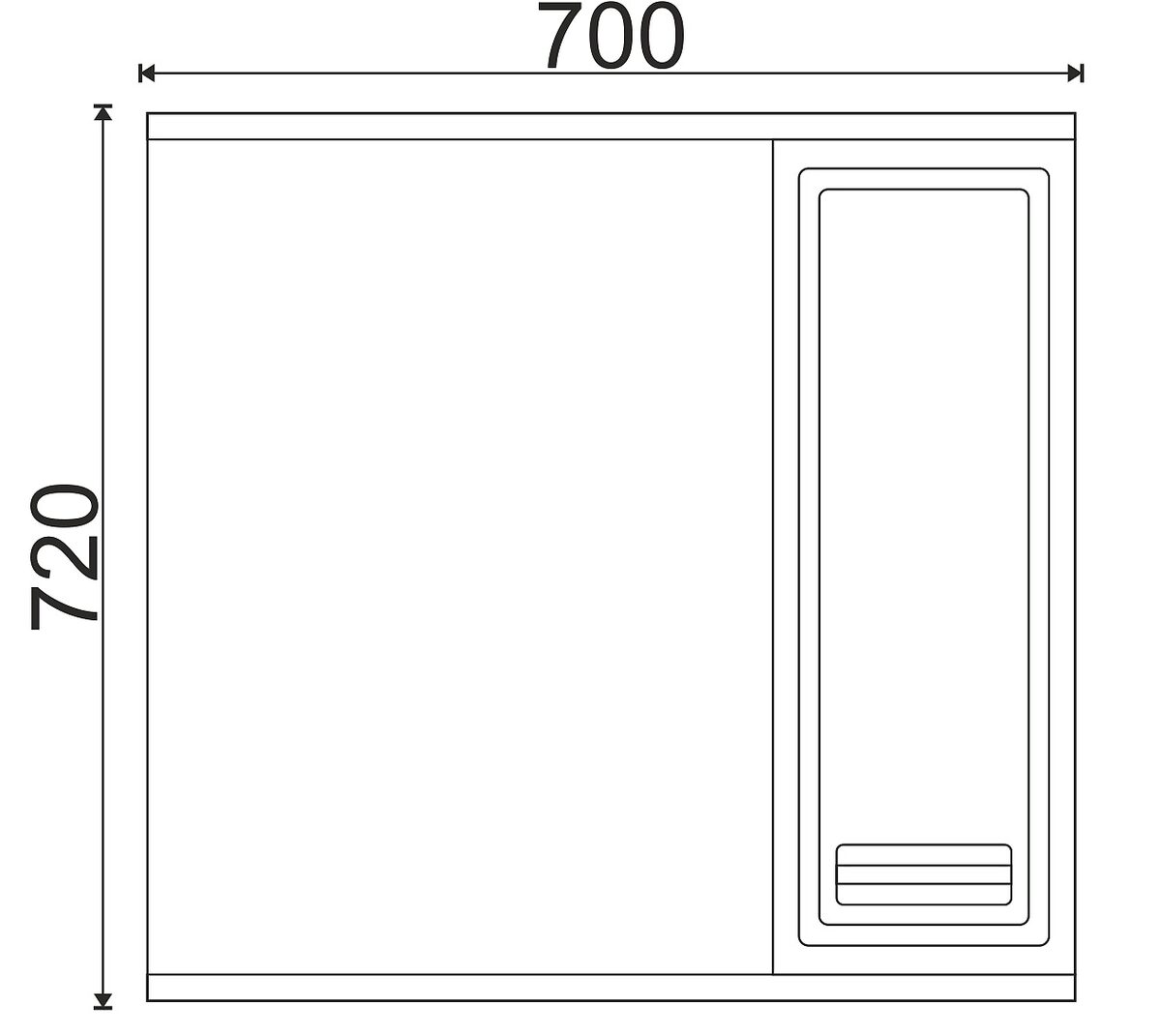 70 Зеркало-шкаф "Odri 70"