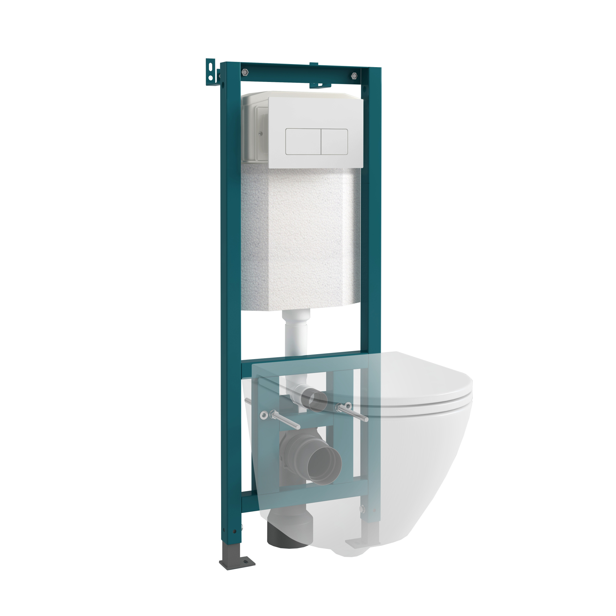 Кнопка смыва EvaGold 07, пластик прямоугольник белая для инсталляции EvaGold 400 и EvaGold 500