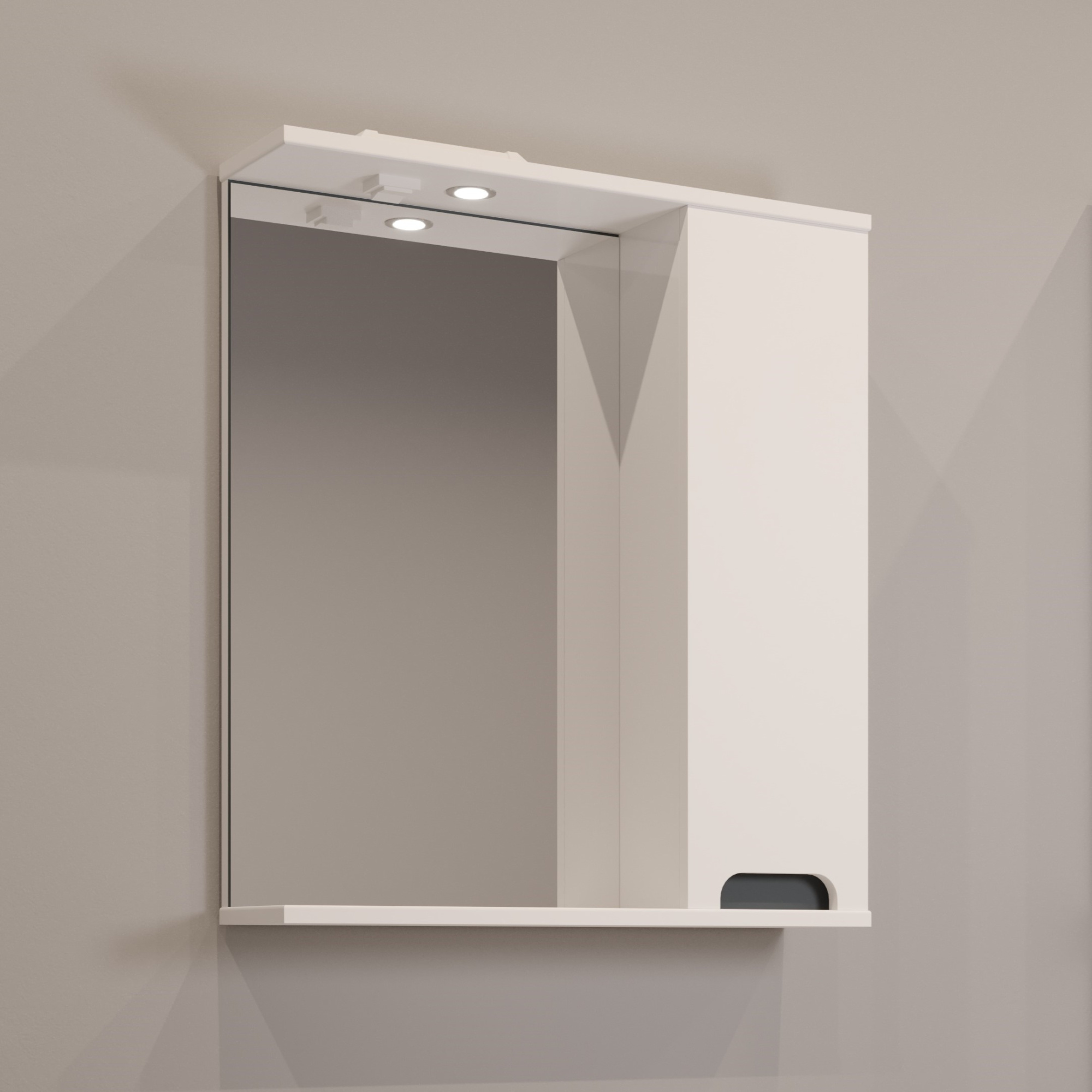 60 Зеркало-шкаф "Vesta 60" №4 белый/графит Pur-клей