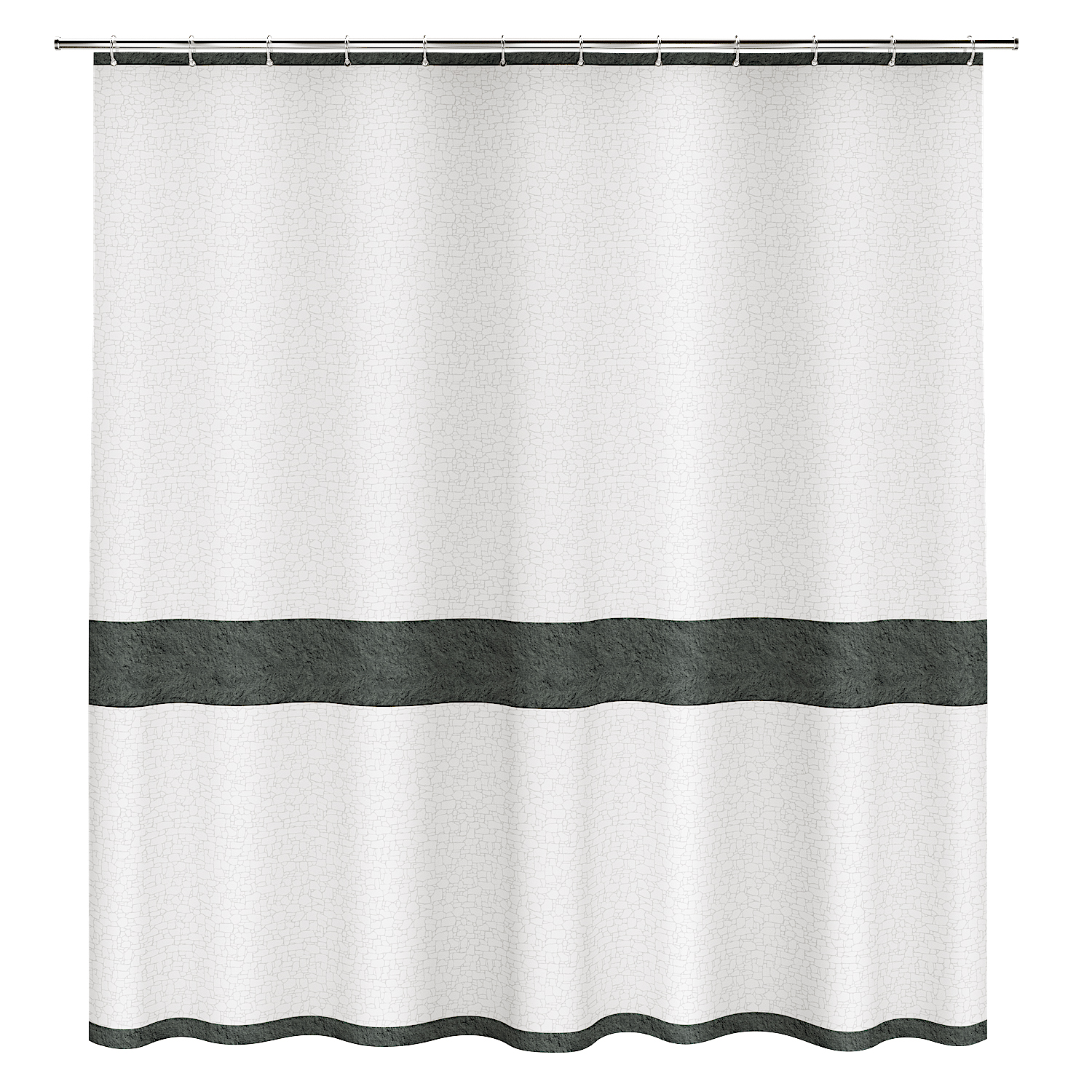 Т Шторка для ванной  комнаты, STONE, BLACK, 180*180 (черный камень)