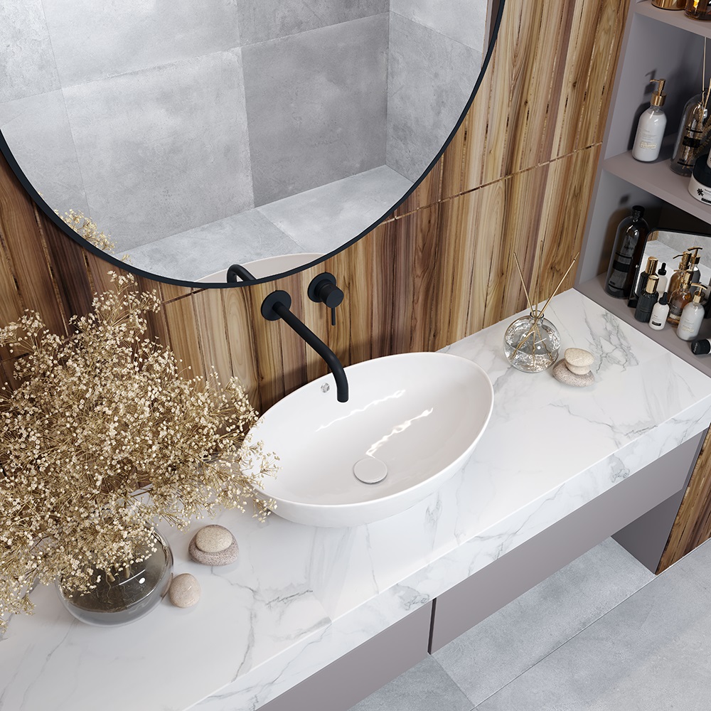 Умывальник накладной A247 овал с переливом (580*375*190 мм)