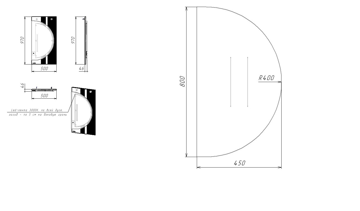 50 Зеркало "Tai 50" Белый