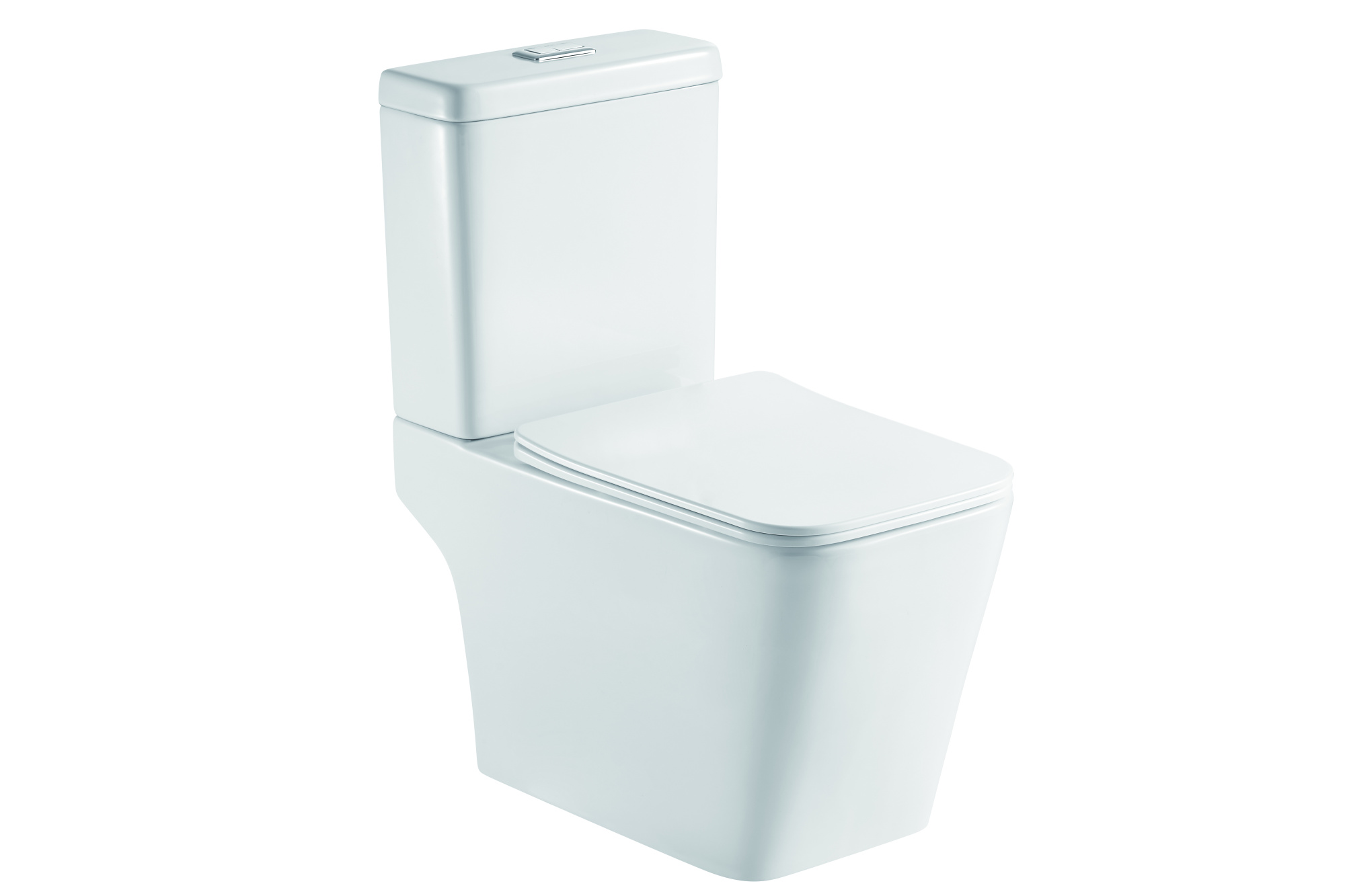 Унитаз-компакт EG308T безободковый круговой смыв, сиденье тонкое ДП, крепления, арматура, горизонтальный выпуск