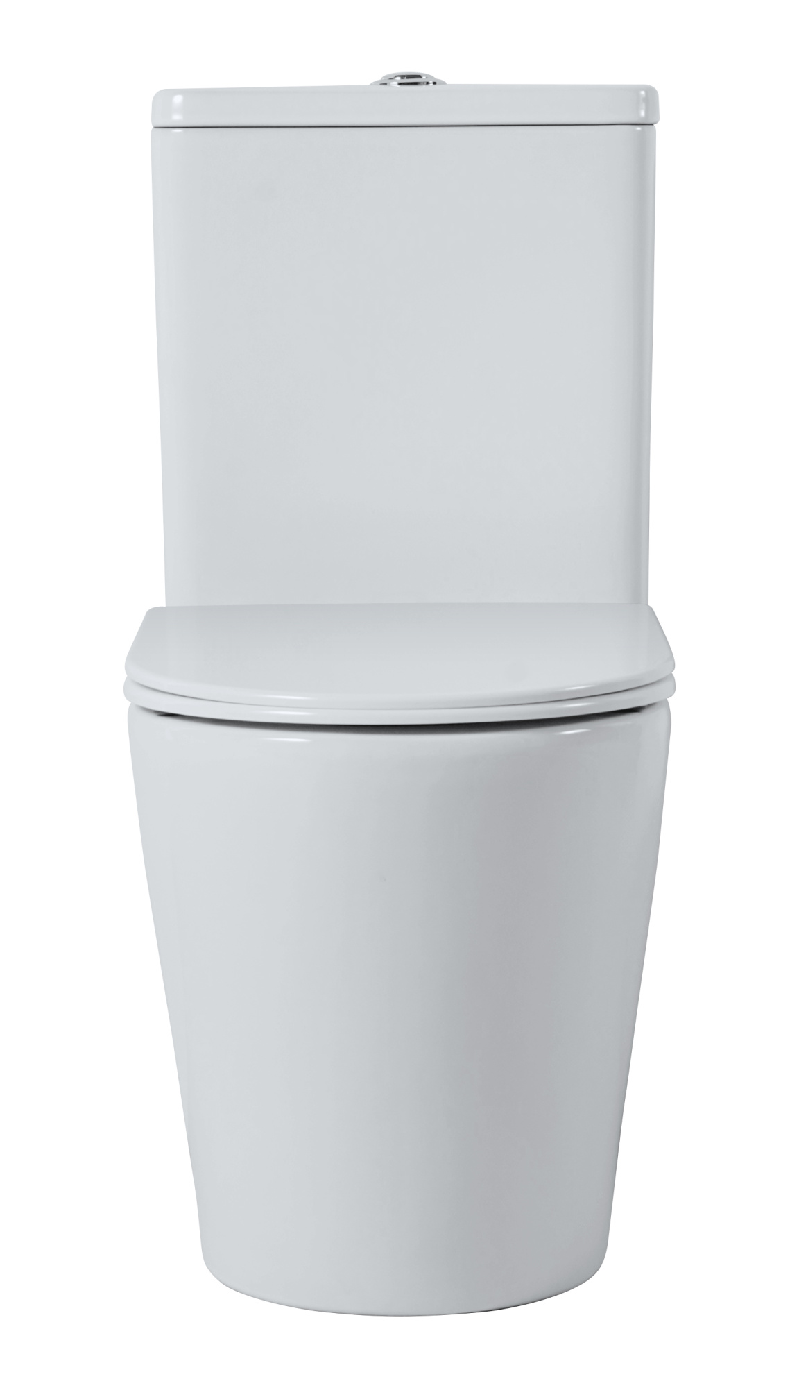 Унитаз-компакт EG309T безободковый круговой смыв, сиденье тонкое ДП, крепления, арматура, горизонтальный выпуск