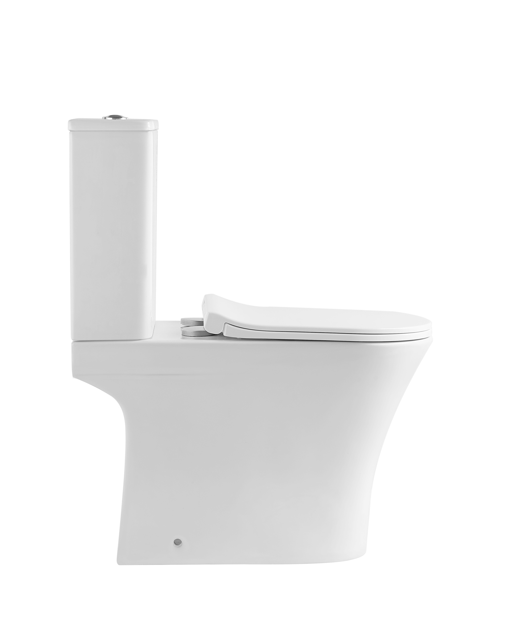 Унитаз-компакт EG306T безободковый круговой смыв, сиденье тонкое ДП, крепления, арматура, горизонтальный выпуск (T2334)