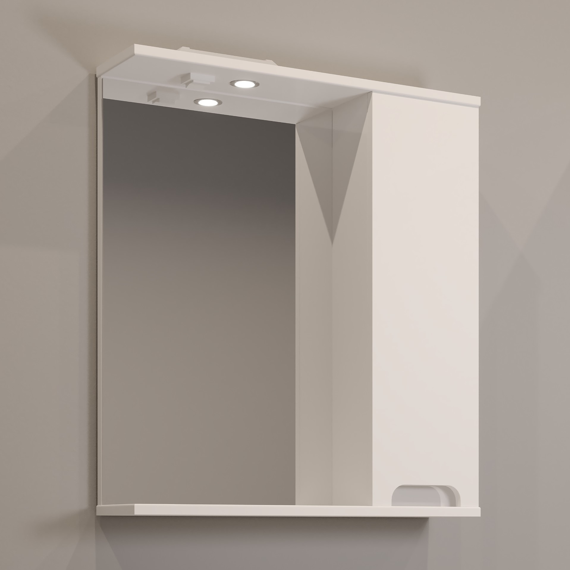 60 Зеркало-шкаф "Vesta 60" №3 белый глянец Pur-клей