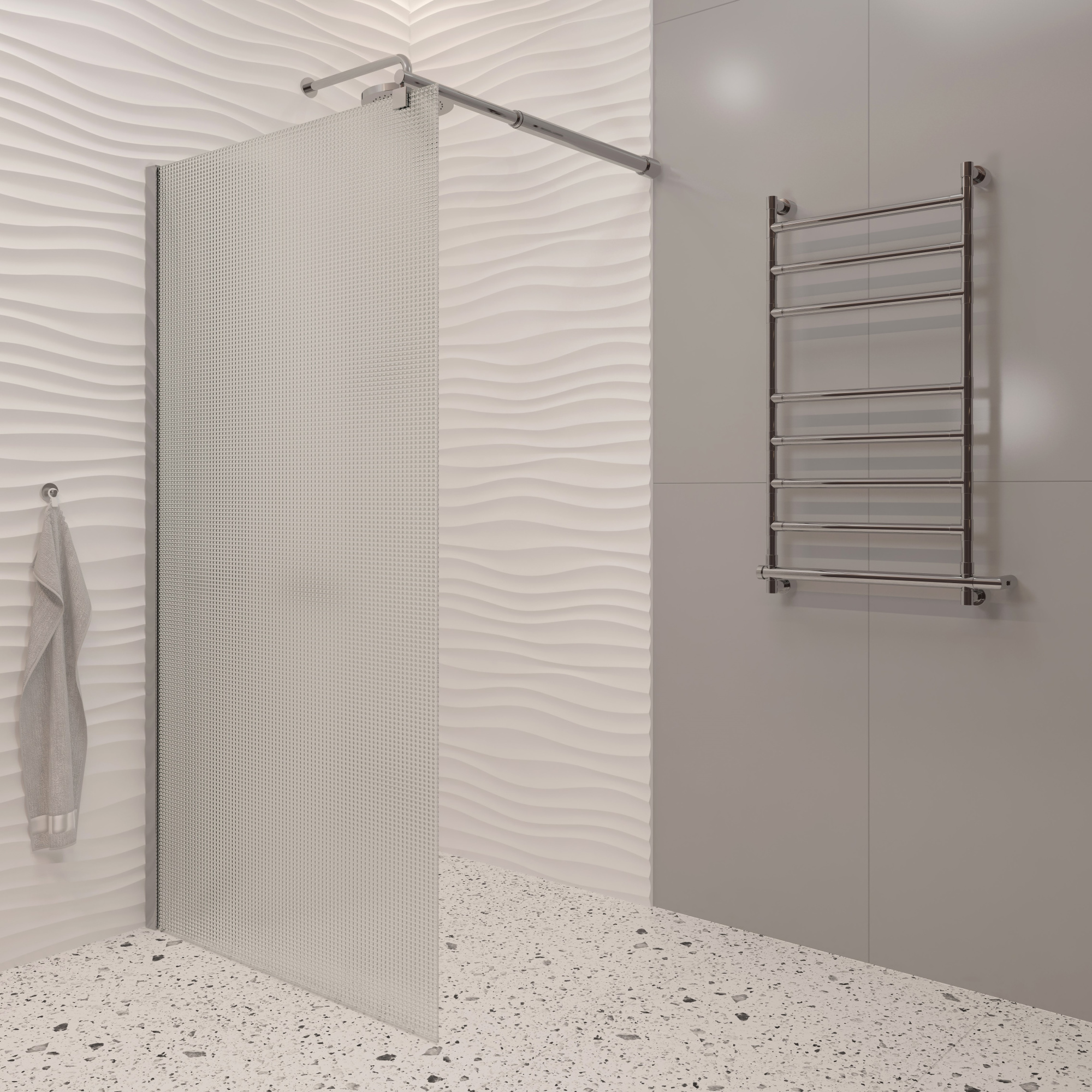 EG6CF Душевая шторка EvaGold 110*190, профиль хром, рифленое стекло