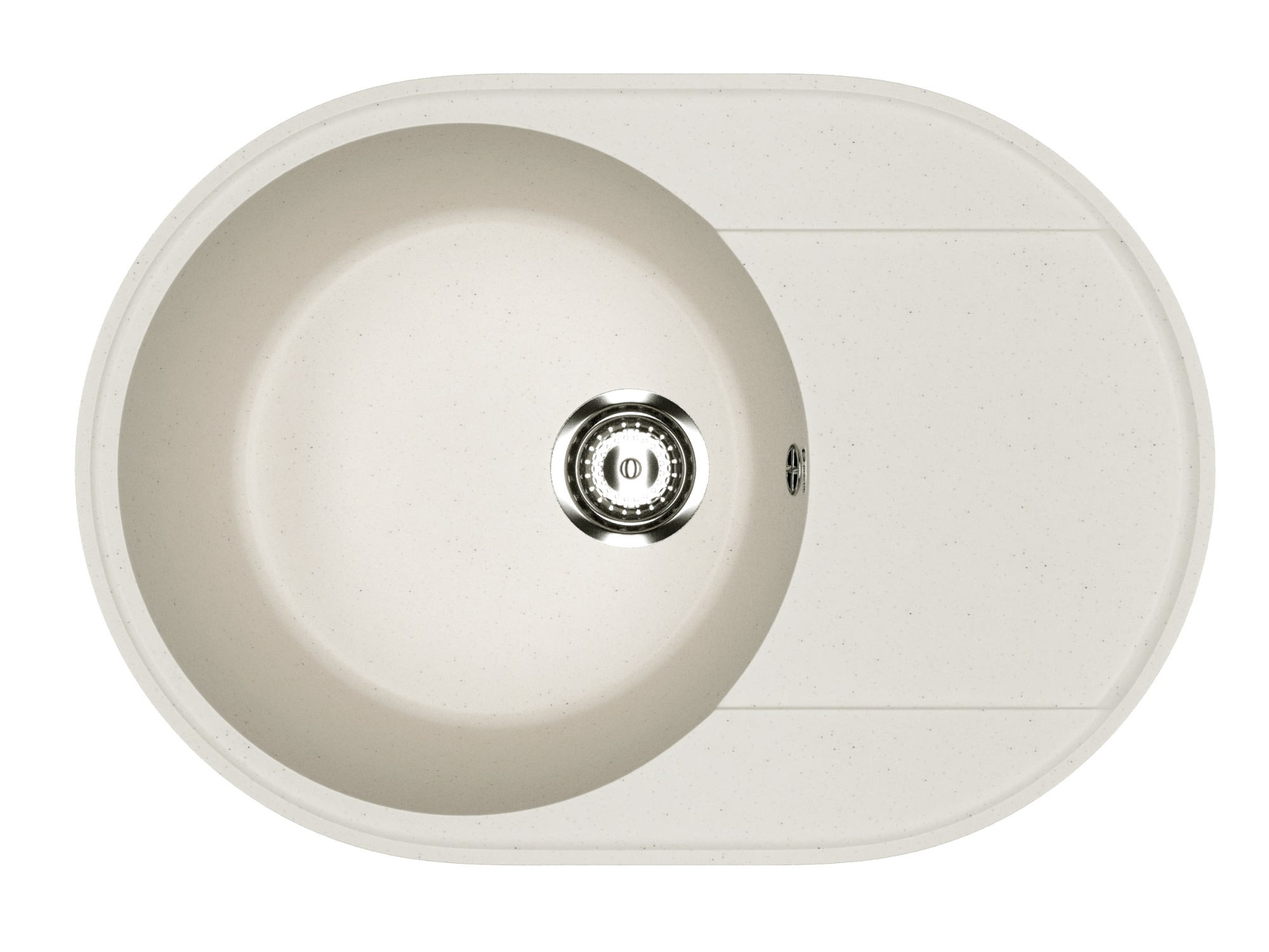 Мойка композит.Practik PR-M 610-001 ОВАЛЬНАЯ белый камень 610*470*190 без сифона