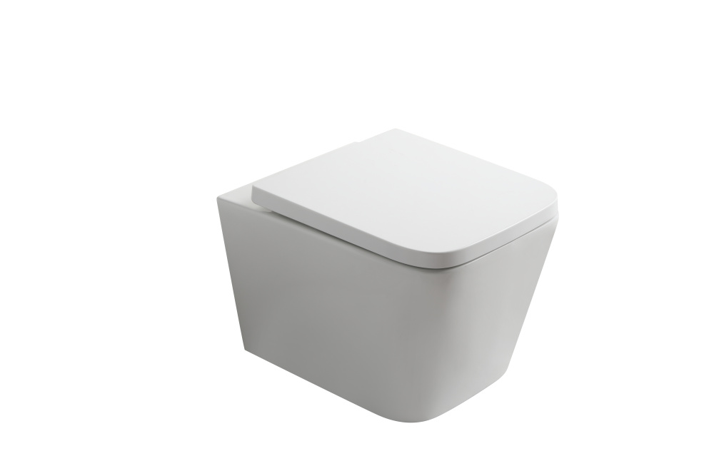 Унитаз подвесной EG133T с круговым смывом безободковый, сиденье тонкое ДП, крепления