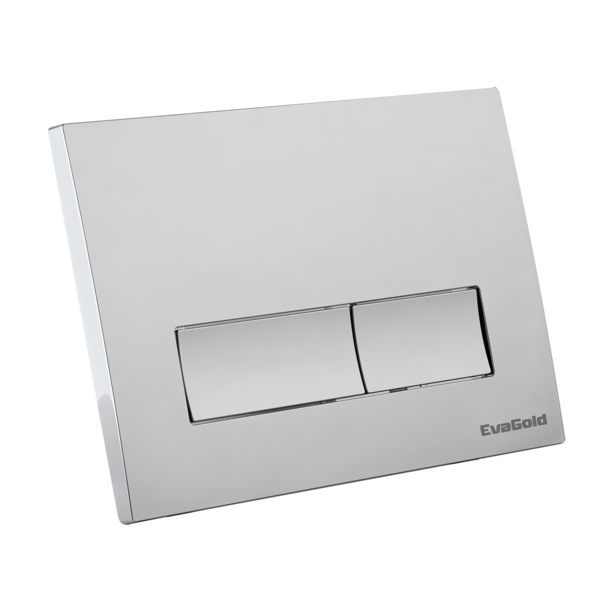 Кнопка смыва EvaGold 02, пластик прямоугольник хром для инсталляции EvaGold 400 и EvaGold 500