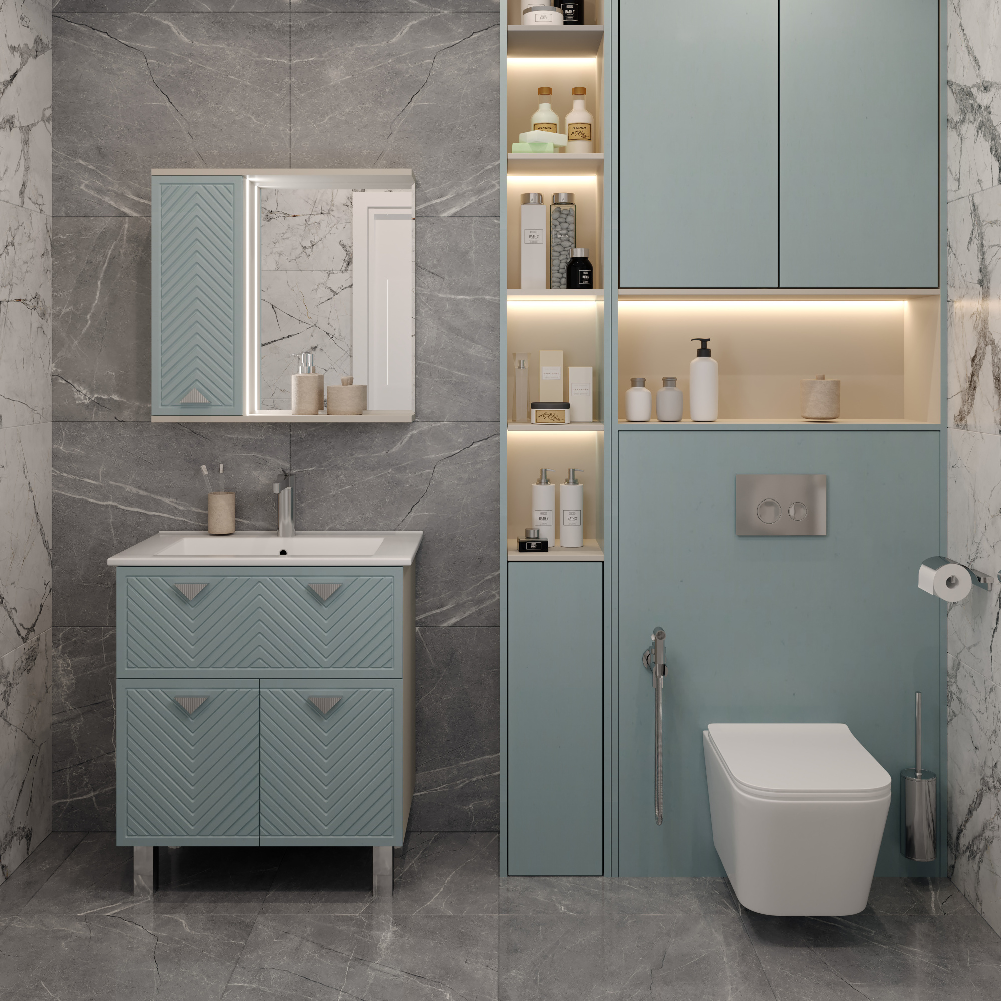 75 Тумба "Sky 75" №2 (ум. Оскар 75, Quadro 750) (индиго/кашемир)