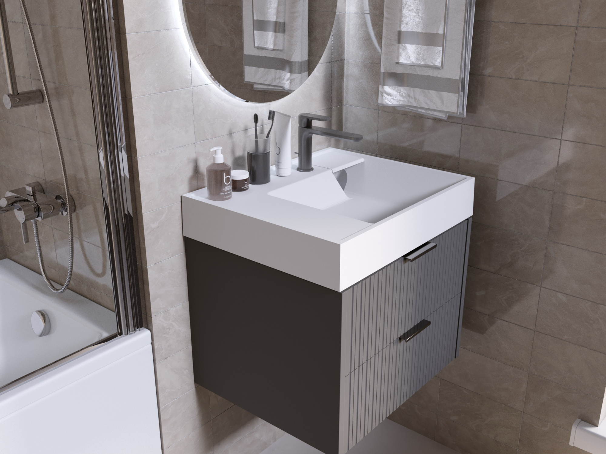 Раковина Vega 50  на стир. машину узкая 600*500*100 (кронштейн, крепление для умывальника)