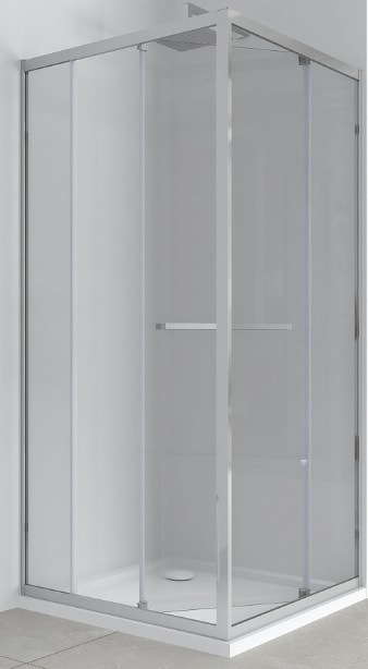 EG7C Душевое ограждение квадрат EvaGold 100х100, профиль хром, прозрачное стекло