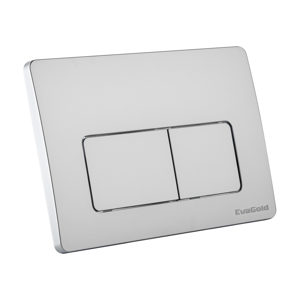 Кнопка смыва EvaGold 07, пластик прямоугольник хром матовый для инсталляции EvaGold 400 и EvaGold500