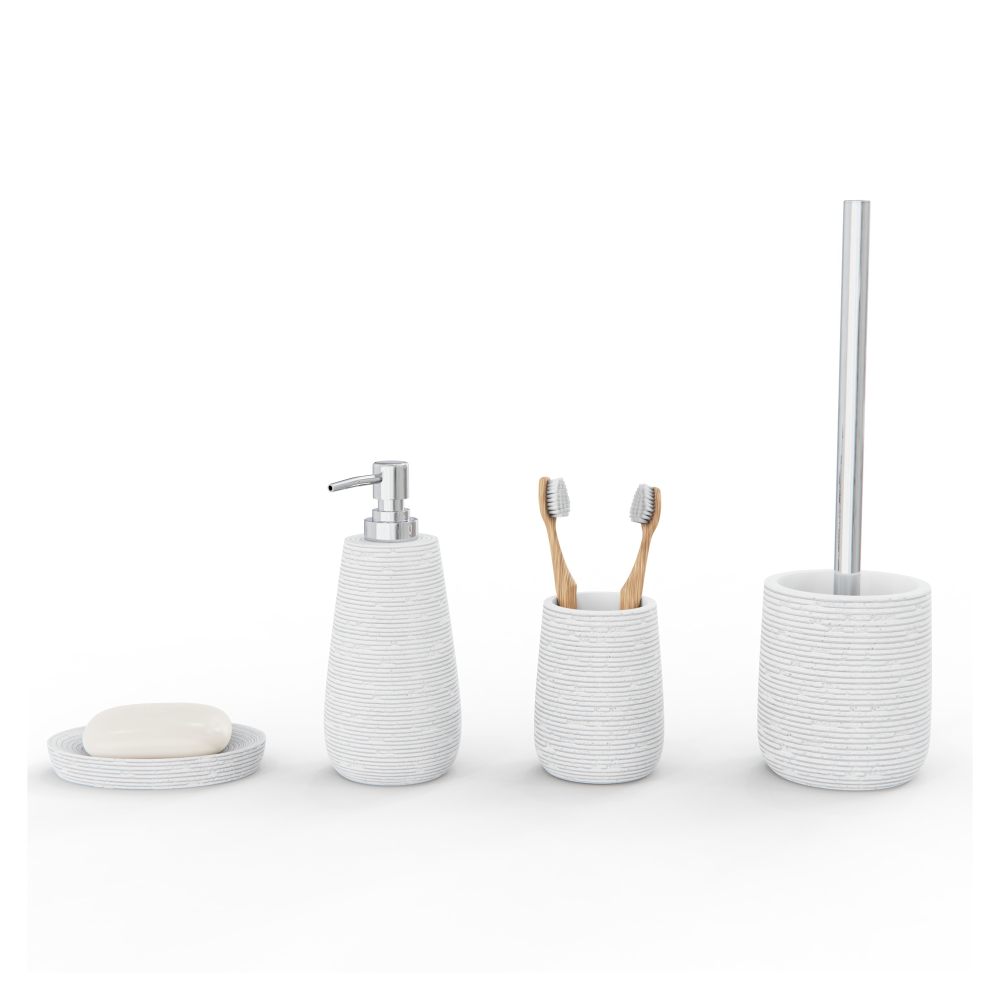 Дозатор для жидкого мыла настольный, BRICKS, WHITE, полирезин