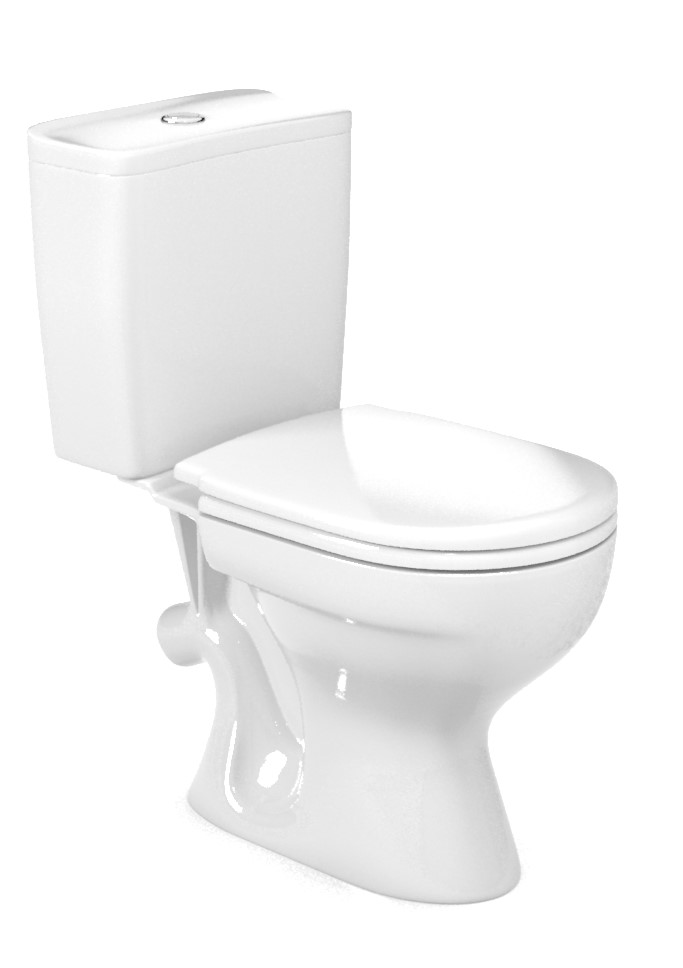 Унитаз-компакт "Проксима" GESSO  кос.выпуск, ниж. подвод,1 уров. арматура, сид. полипропилен