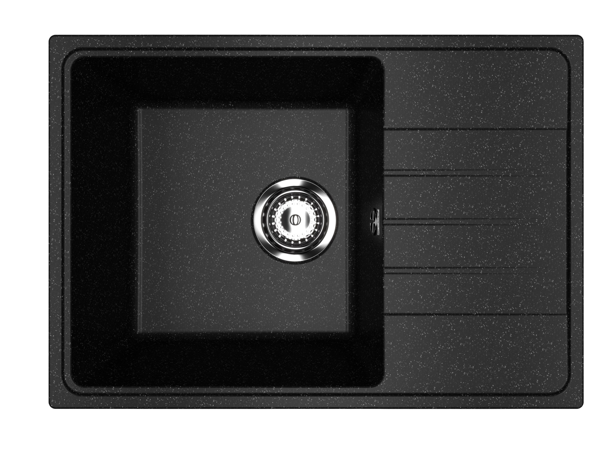 Мойка композит.Practik PR-M 600-004 ПРЯМОУГОЛЬНАЯ черный оникс 600*420*190 без сифона