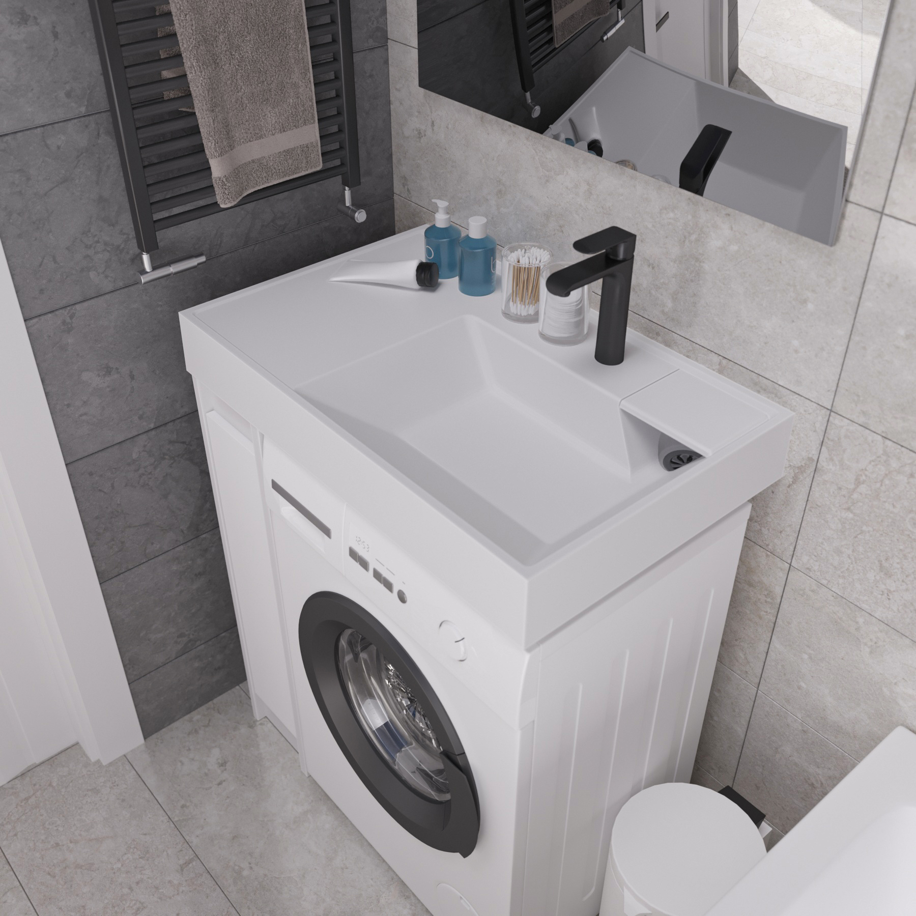 Раковина Vega 80  на стир. машину узкая 800*500*100 (кронштейн, крепление для умывальника)