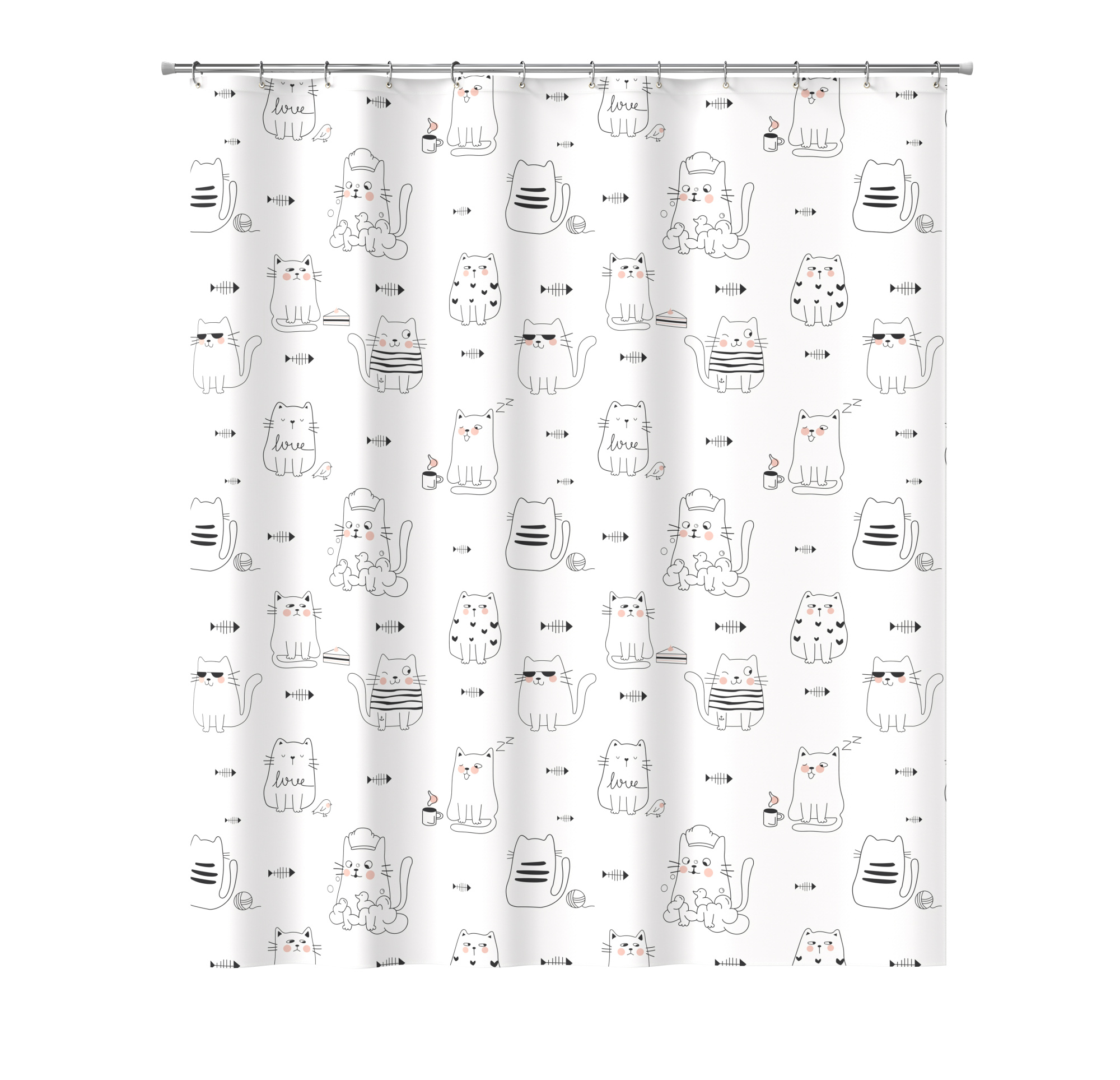 Т Шторка для ванной комнаты CATS 180*180