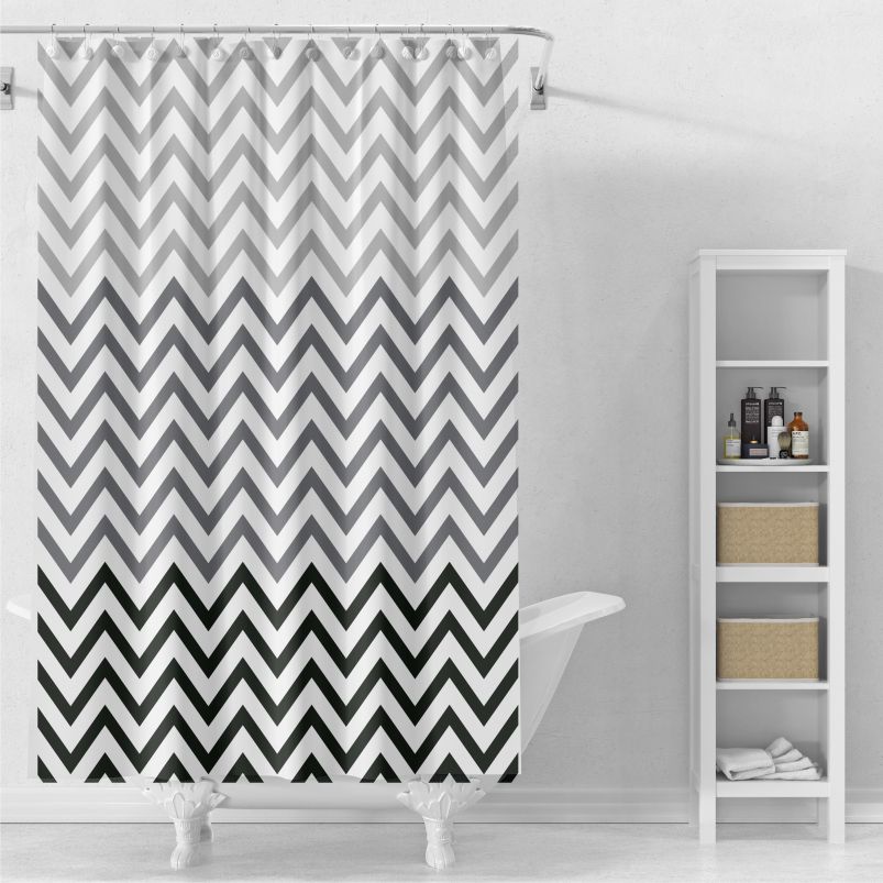 К Штора для ванной ПВХ Зигзаг мультиколор 180х200