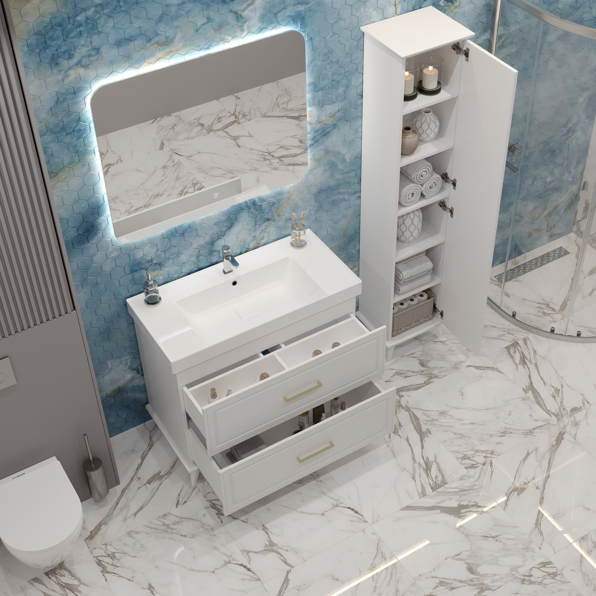 100 Тумба "Michael 100" (ум. Грэмми 1000), цвет белый