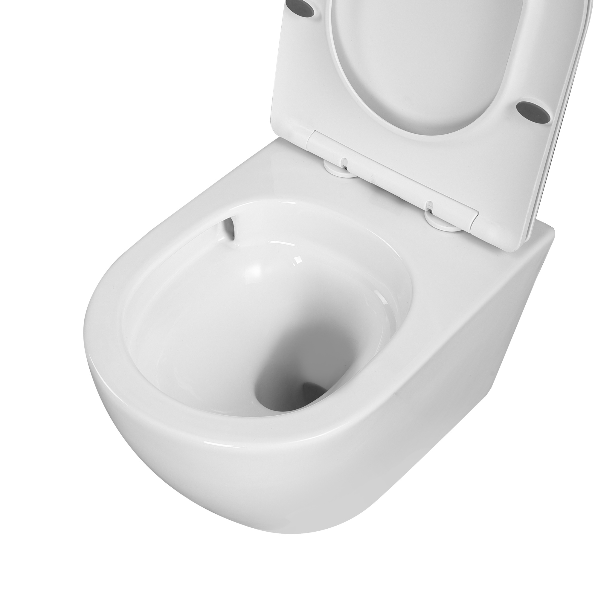 Унитаз подвесной EG103T с круговым смывом безободковый, сиденье тонкое ДП, крепления