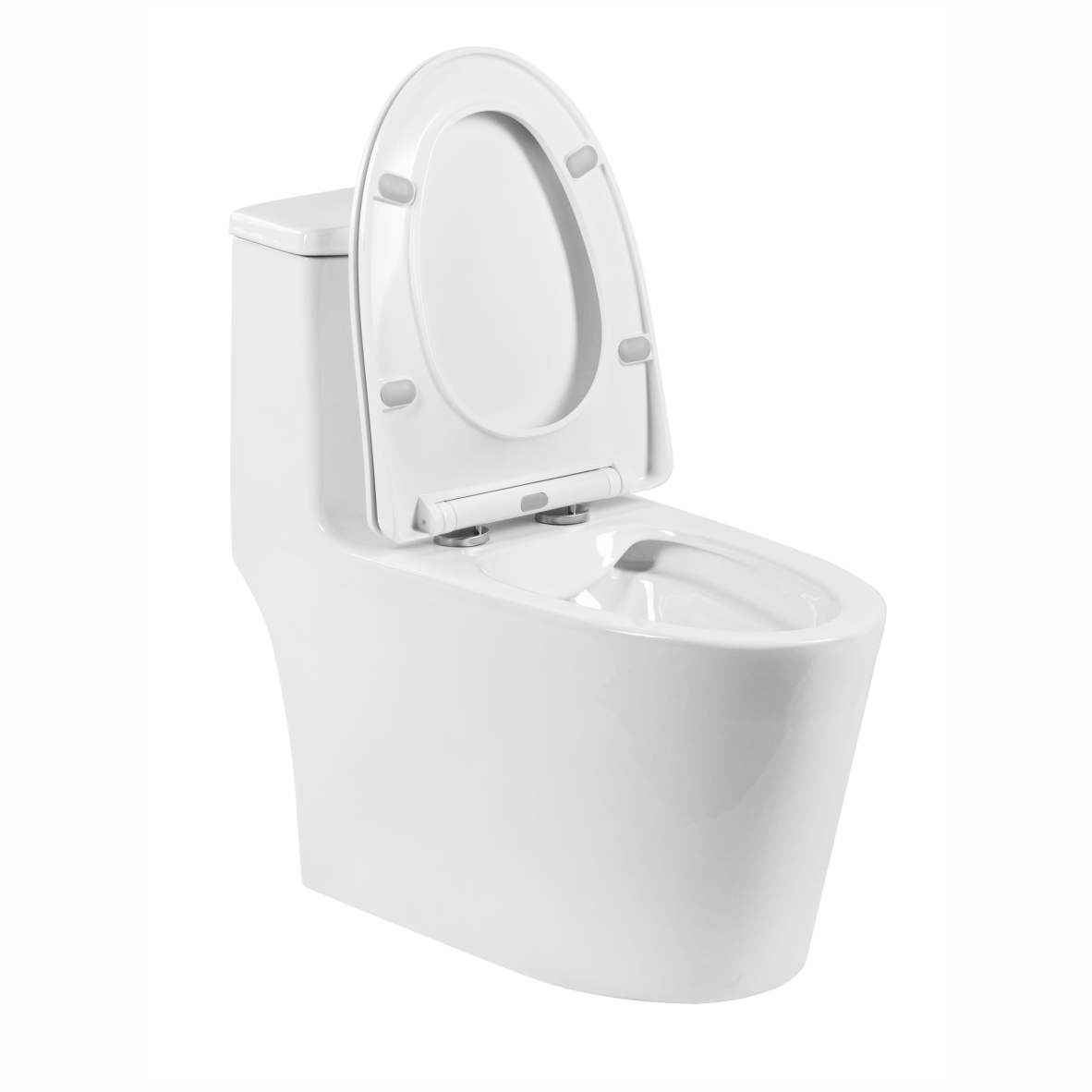 Унитаз-моноблок 5003 безободковый, сиденье тонкое ДП, арматура (с гофрой и подводкой)