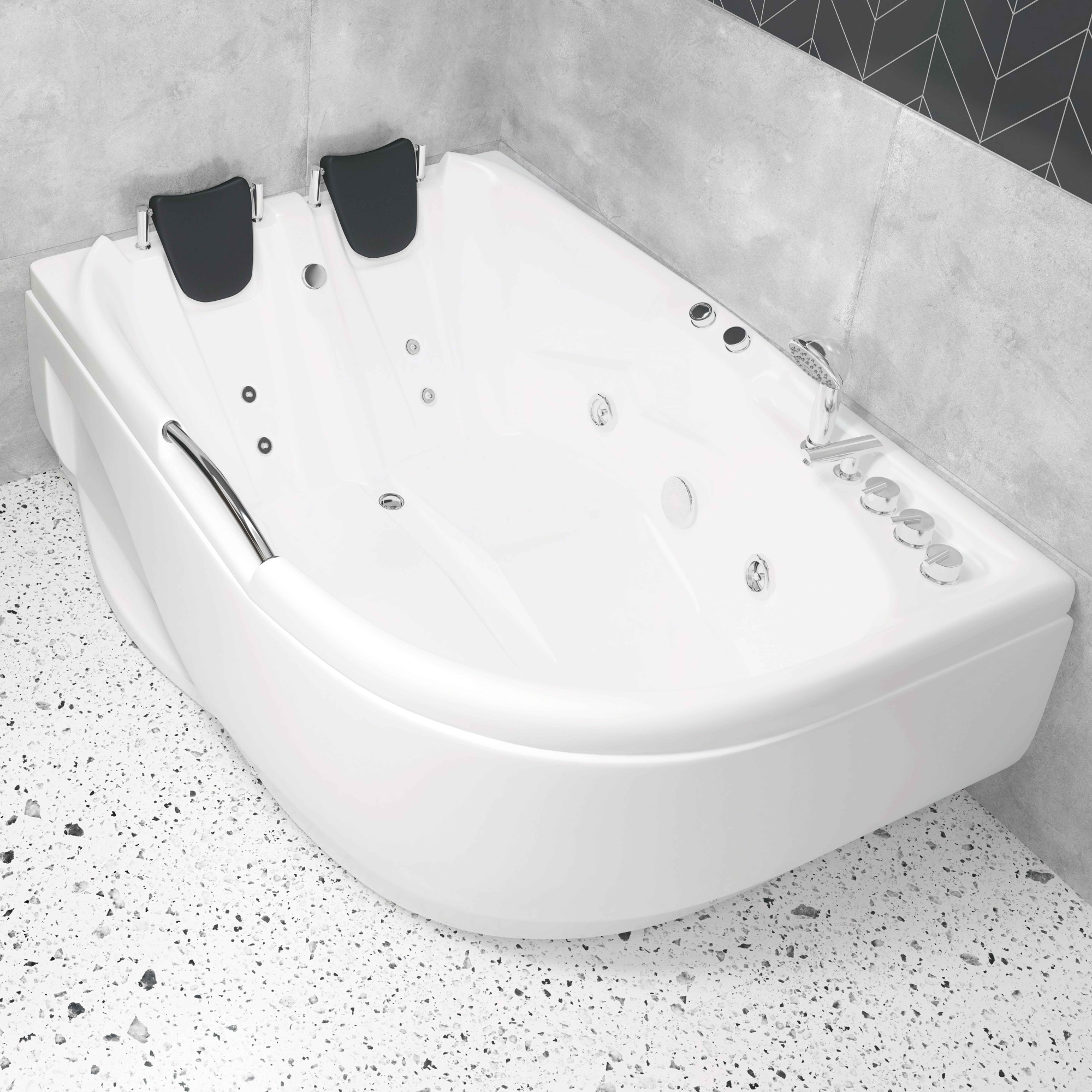 Ванна ГМ 1200*1700*650 с насосом OLB-807 L с переливом