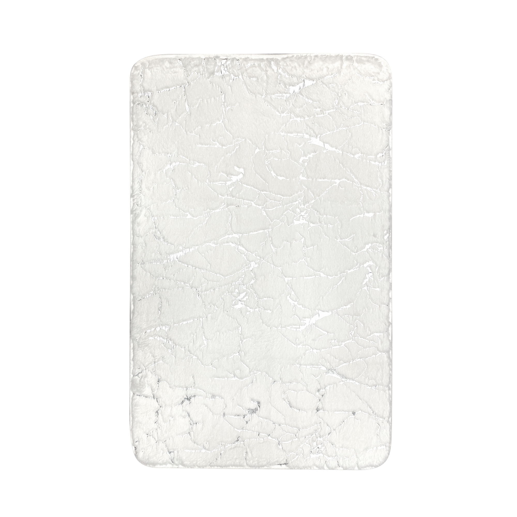 Коврик для ванной 50*80см, MARBLE белый с серебром