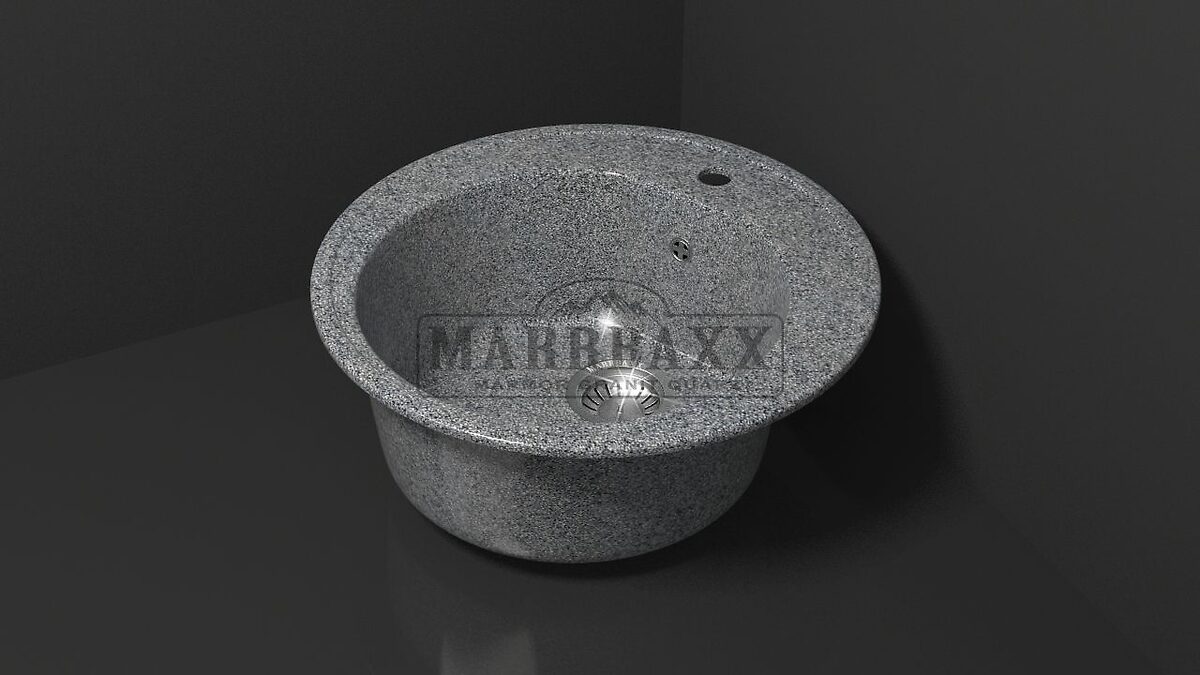 Мойка композит. MARRB.Z3Q8 КРУГЛАЯ, темно-серый, 510*510*191 без сифона