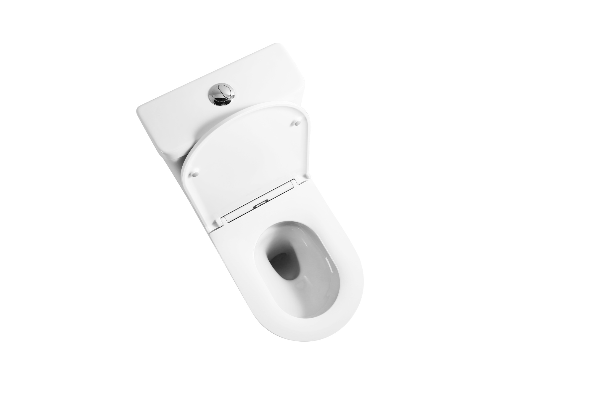 Унитаз-компакт EG301T безободковый круговой смыв, сиденье тонкое ДП, крепления, арматура, горизонтальный выпуск