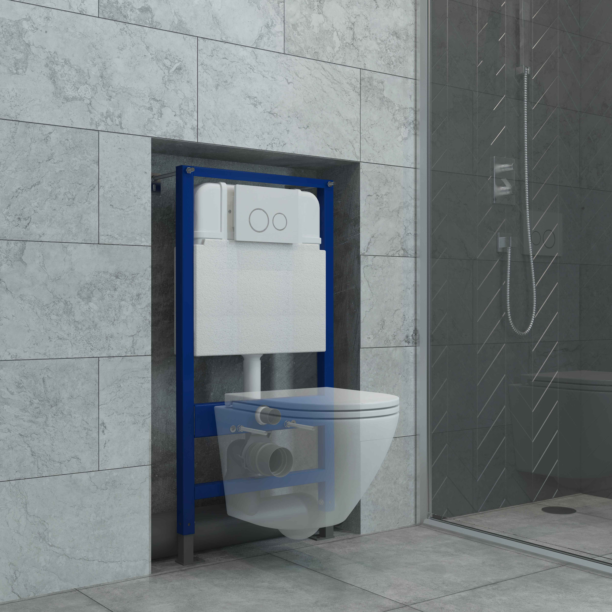 Кнопка смыва EvaGold 545-7 пластик круглая белая глянец для инсталляции 545