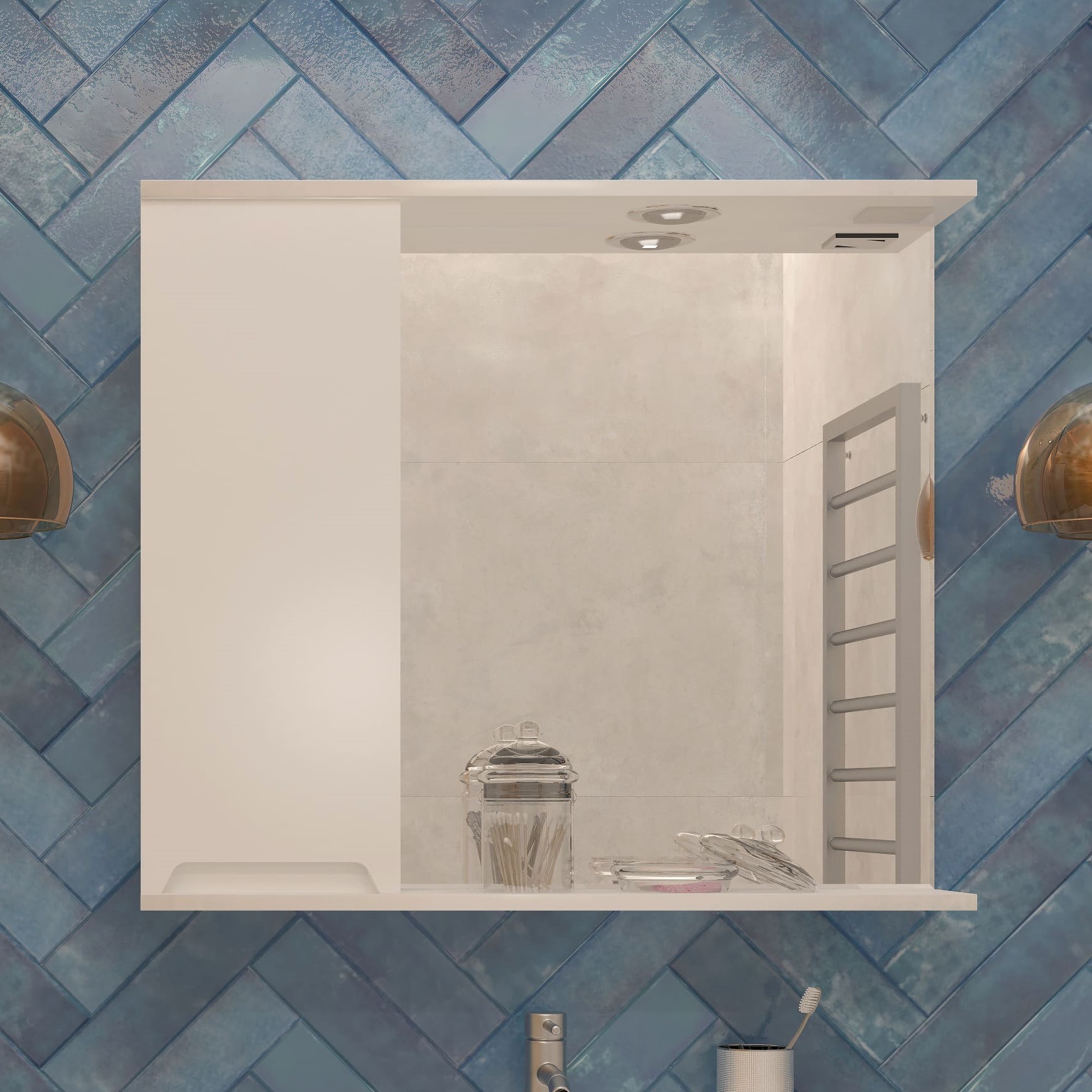 80 Зеркало-шкаф "Паола 80"