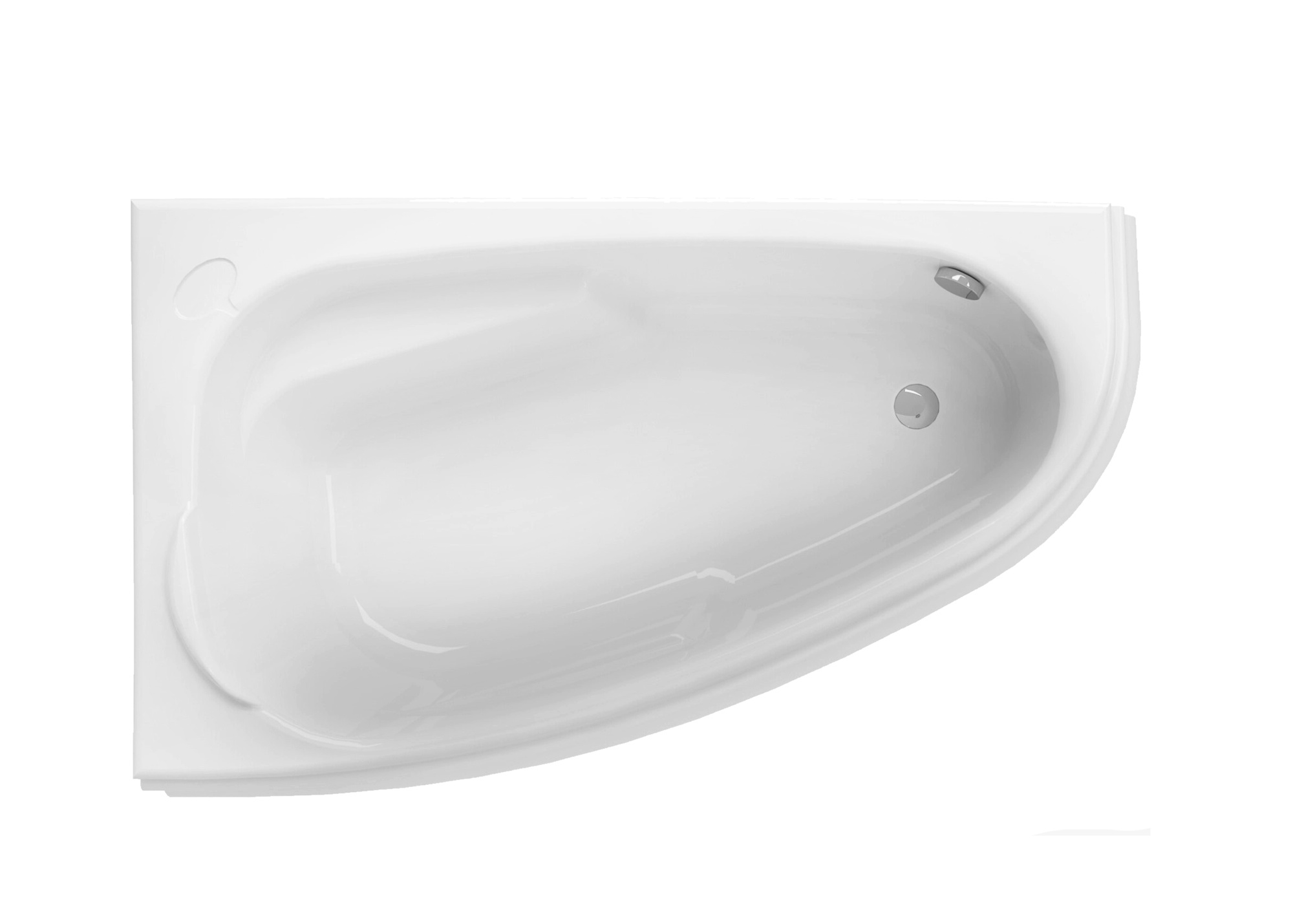 Ванна асимметр. JOANNA : 150*95, левая,УЛЬТРА БЕЛЫЙ, Сорт 1 (Cersanit) без ножек