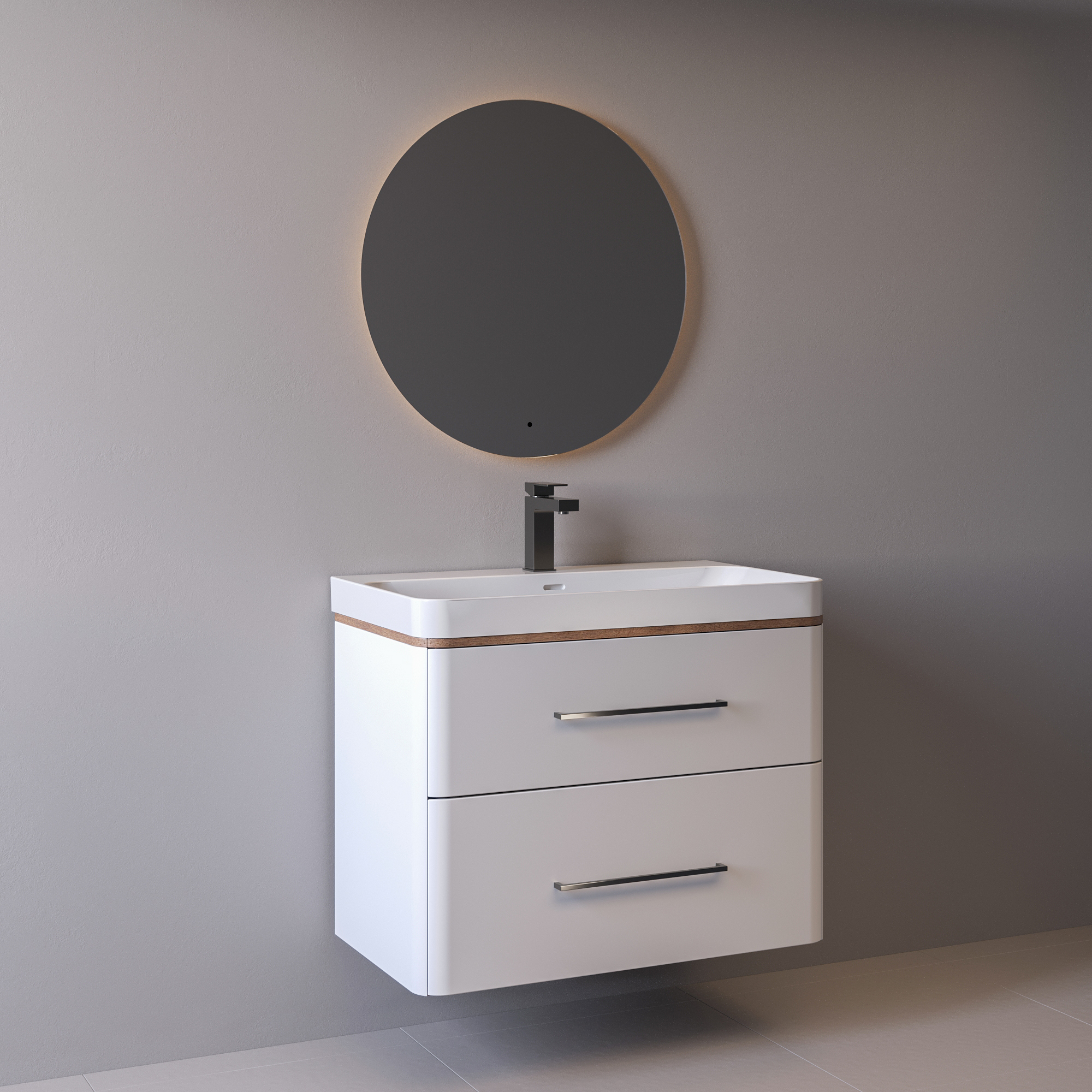 80 Подвесная тумба "Перл 80" белый (ум. Мирра 80)