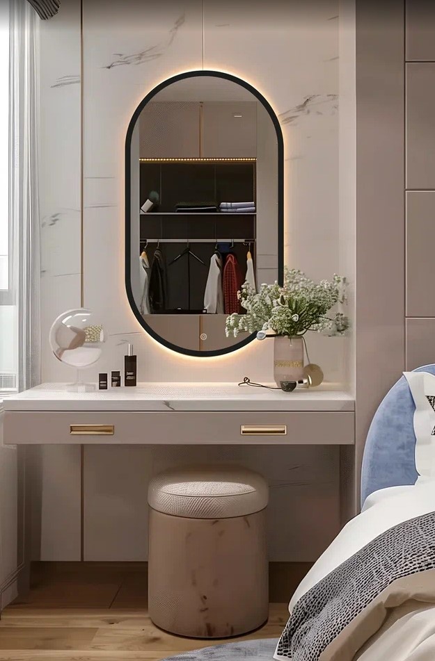 Зеркало Richard Neo black 90х45 light овальное с LED подсветкой (2 варианта навеса)