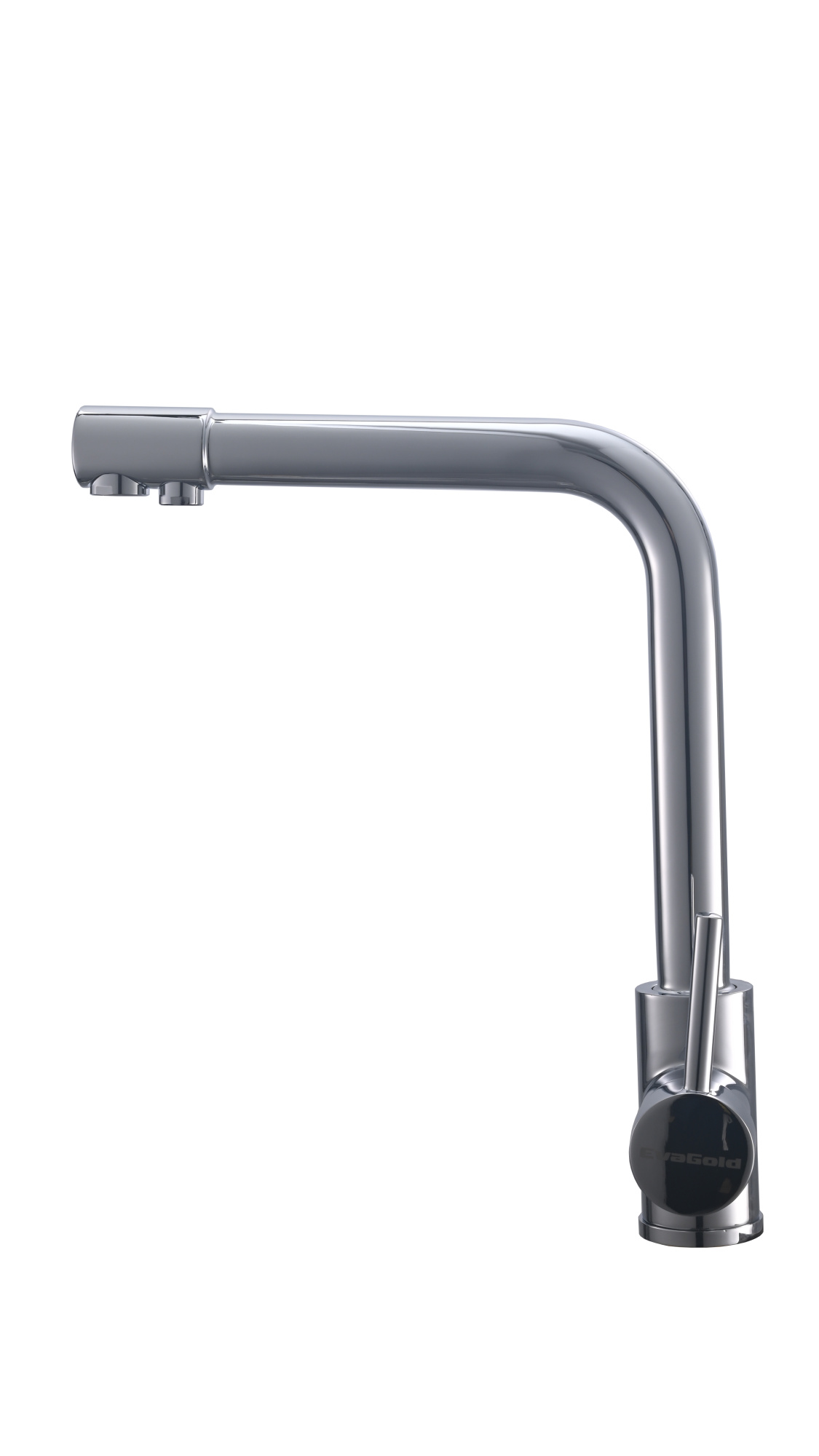 FK042C Смеситель для кухни нержавейка, хром со встр. фильтром (краном) под питьевую воду EvaGold