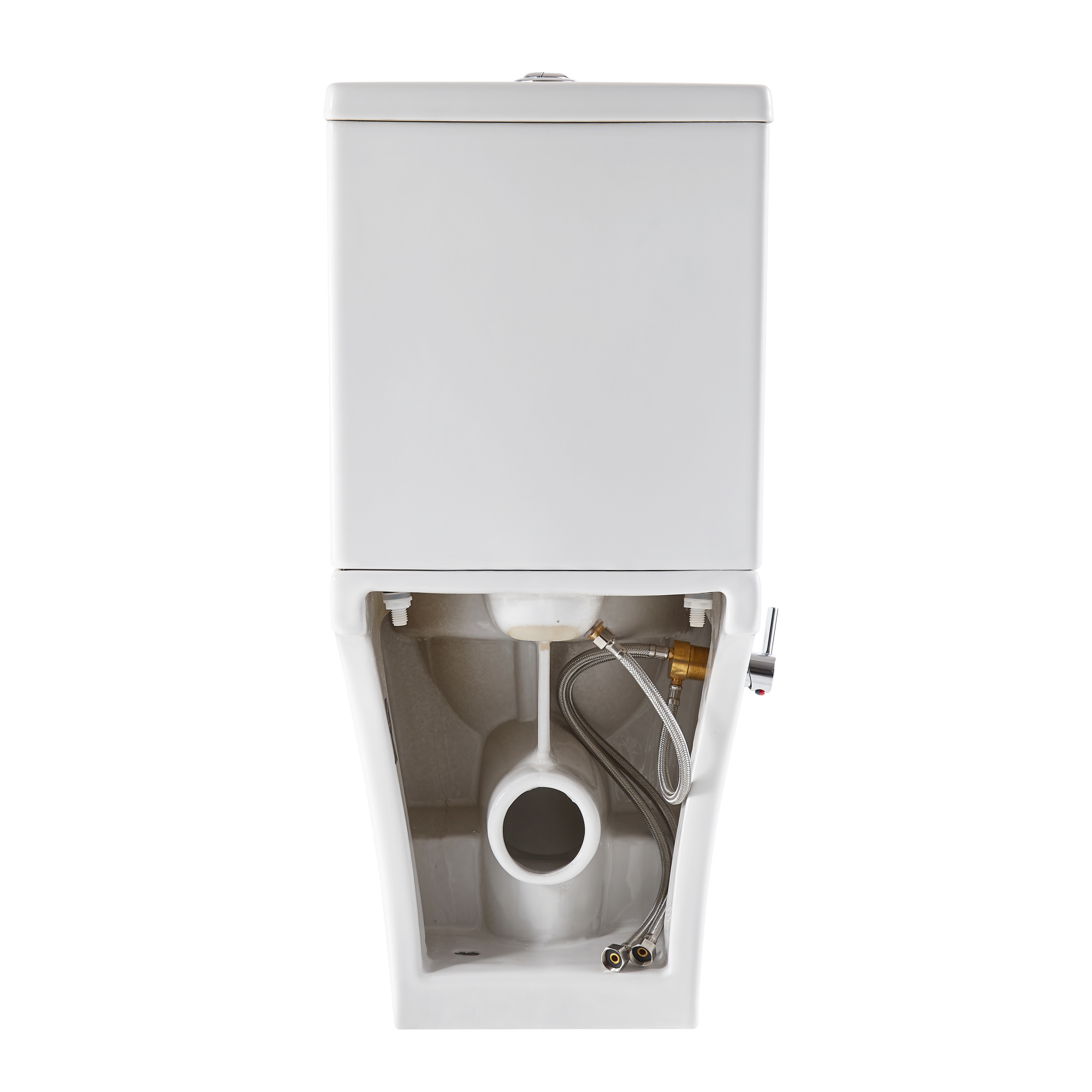 A2801B Унитаз-компакт, безободковый с биде, сиденье тонкое ДП, крепления, арматура, гориз. выпуск