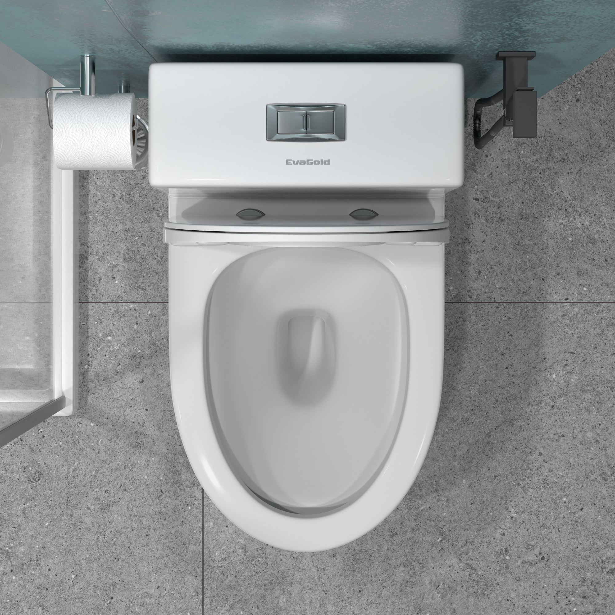 Унитаз-моноблок SM9609 МРАМОР безободковый, сиденье тонкое ДП, арматура (с гофрой и подводкой)