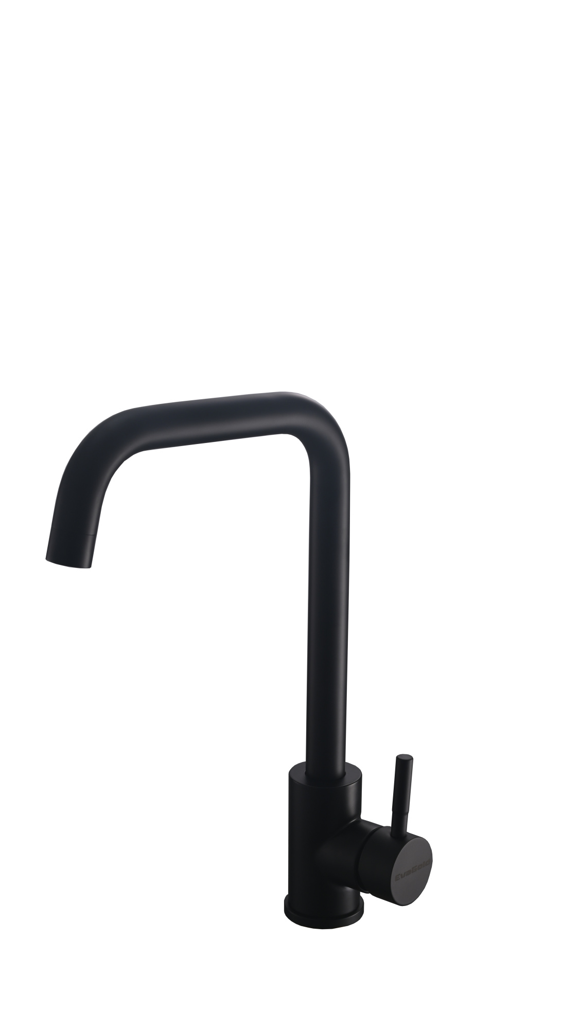 FK02B Смеситель для кухни нержавейка, черный EvaGold